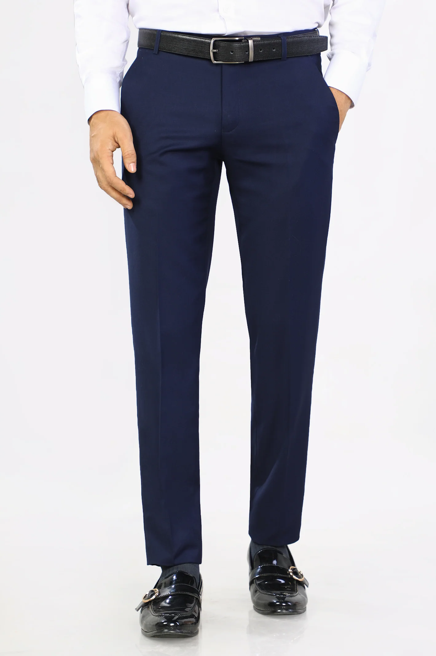 Royal Blue Wash & Wear Smart Fit Trouser