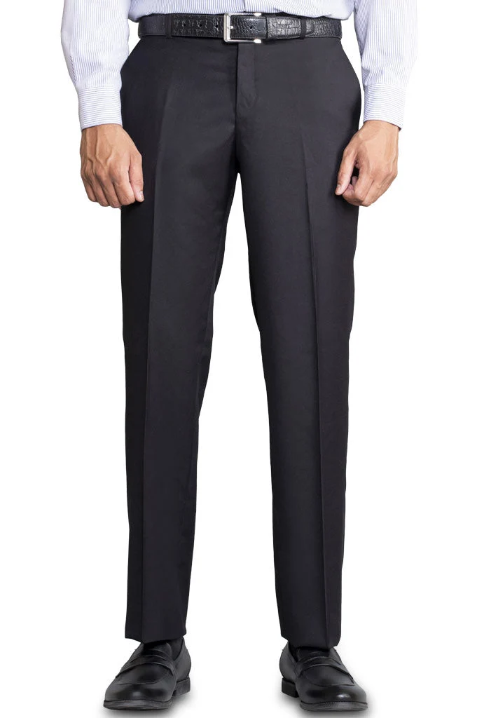 Black Wash & Wear Regular Fit Trouser