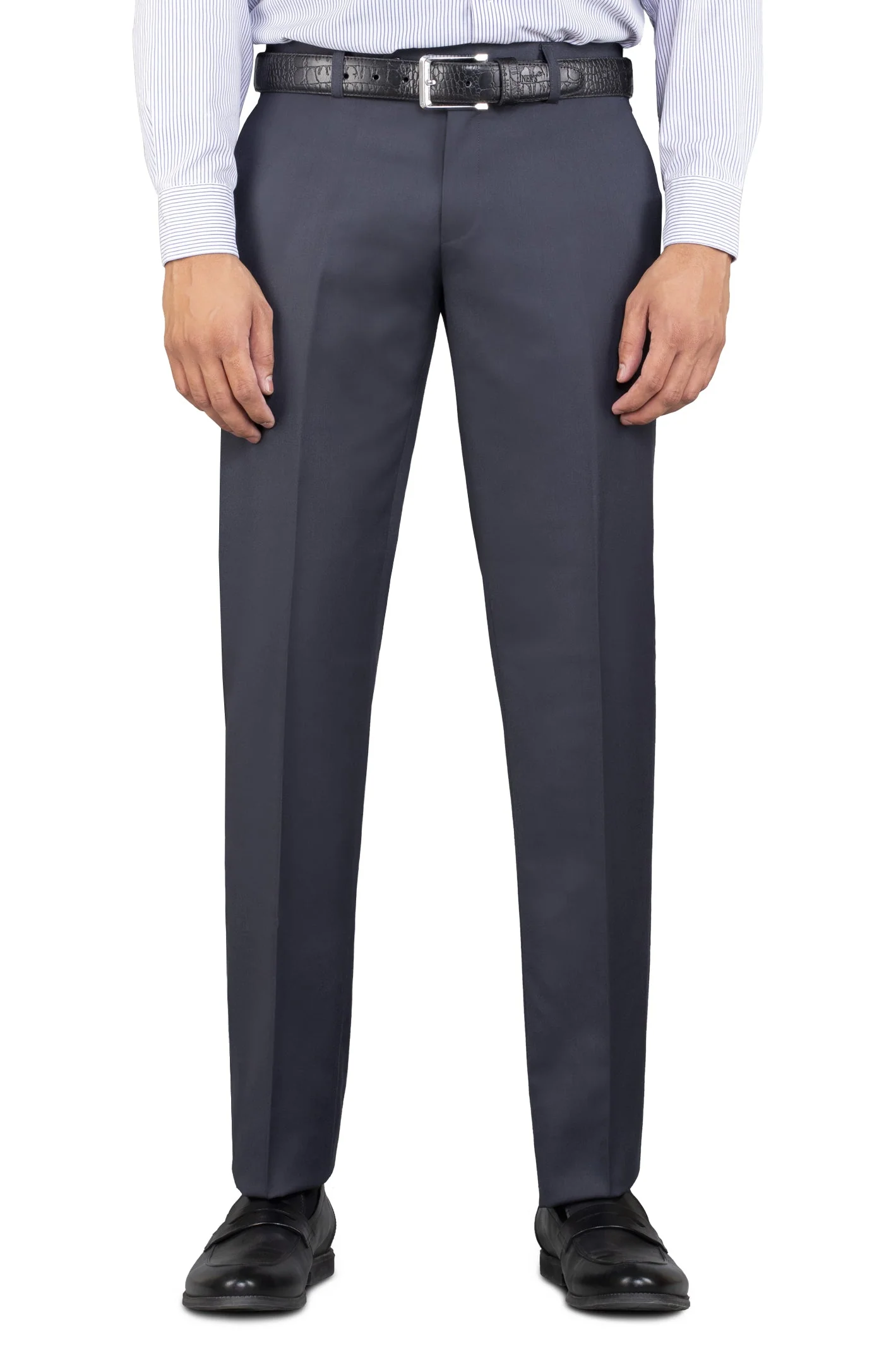 Dark Grey Wash & Wear Smart Fit Trouser