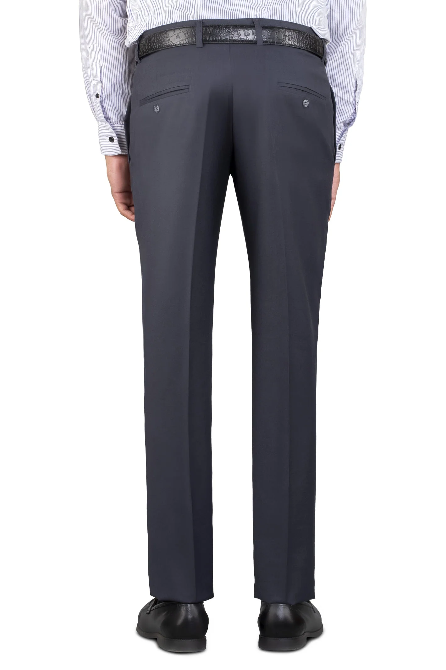 Dark Grey Wash & Wear Smart Fit Trouser - Image 3