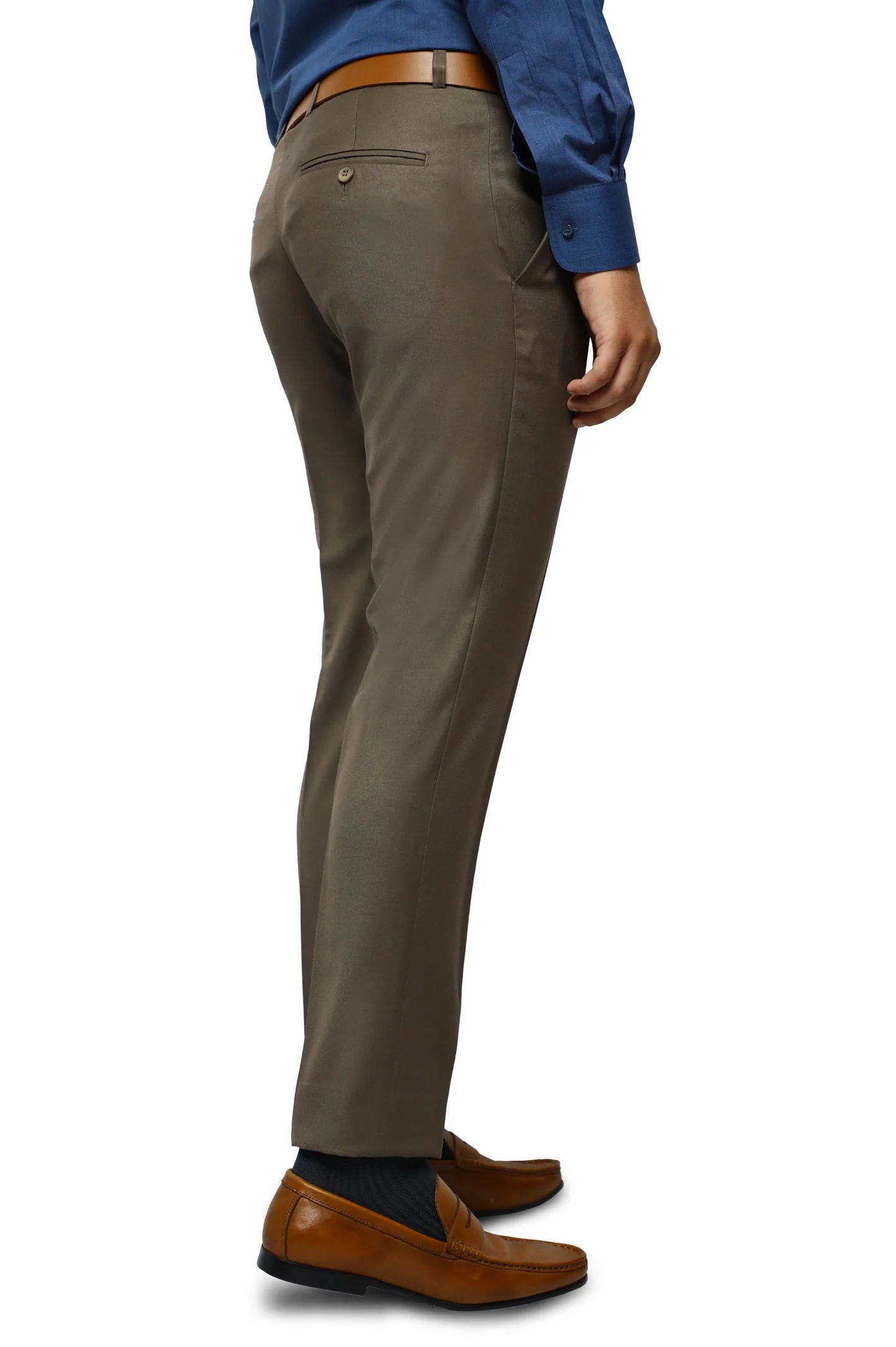 Brown Wash & Wear Slim Fit Trouser - Image 2