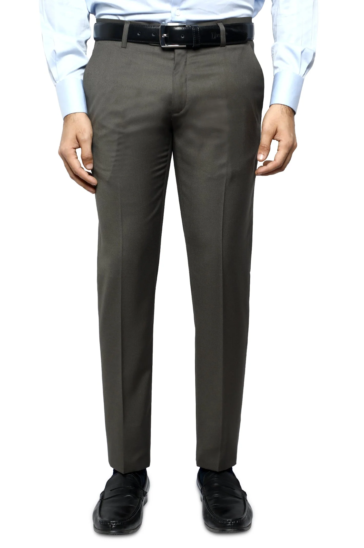 Dark Green Wash & Wear Slim Fit Trouser