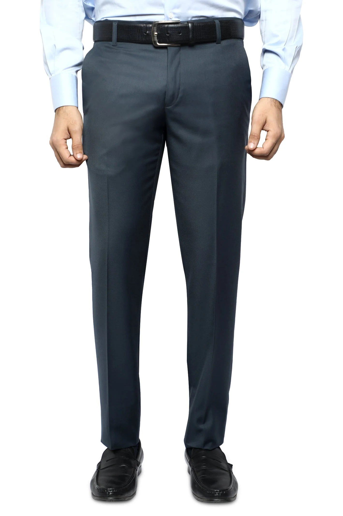 Dark Grey Wash & Wear Slim Fit Trouser