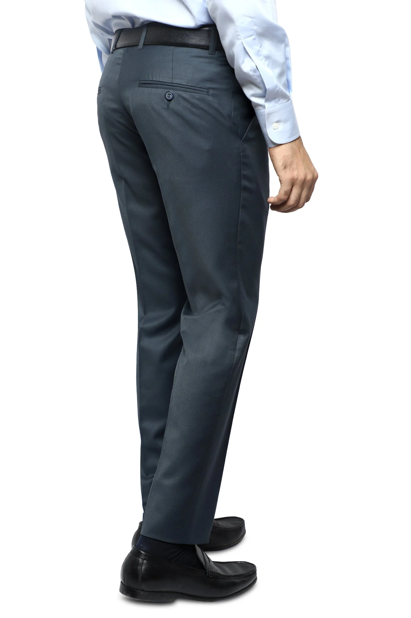 Dark Grey Wash & Wear Slim Fit Trouser - Image 2