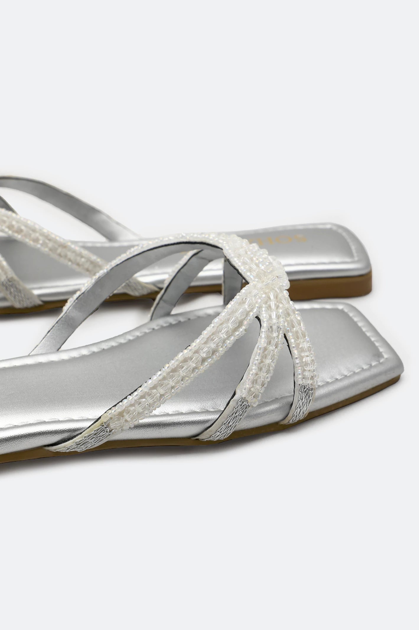 Silver Ladies Casual Slippers - Image 2