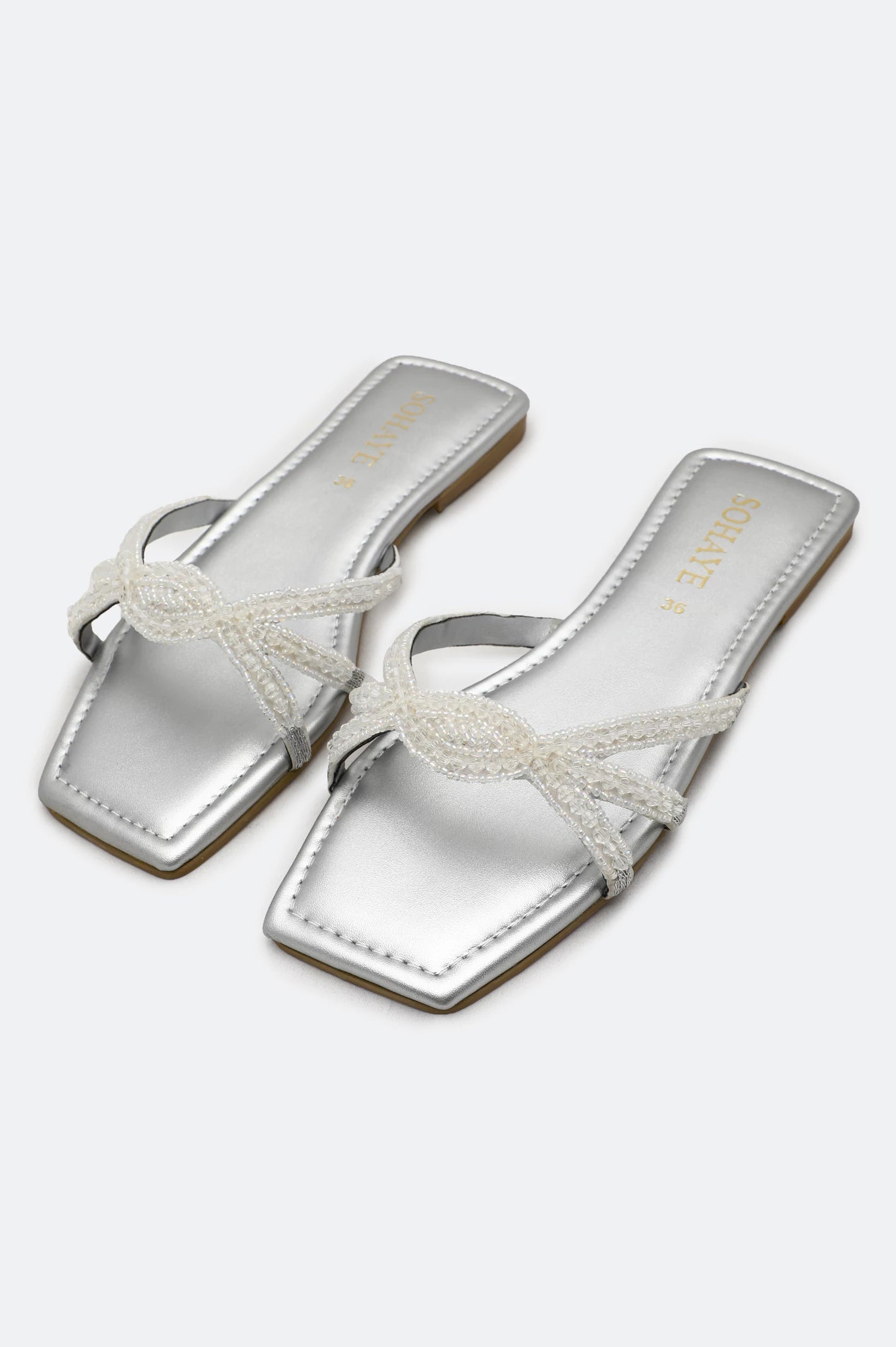 Silver Ladies Casual Slippers - Image 4