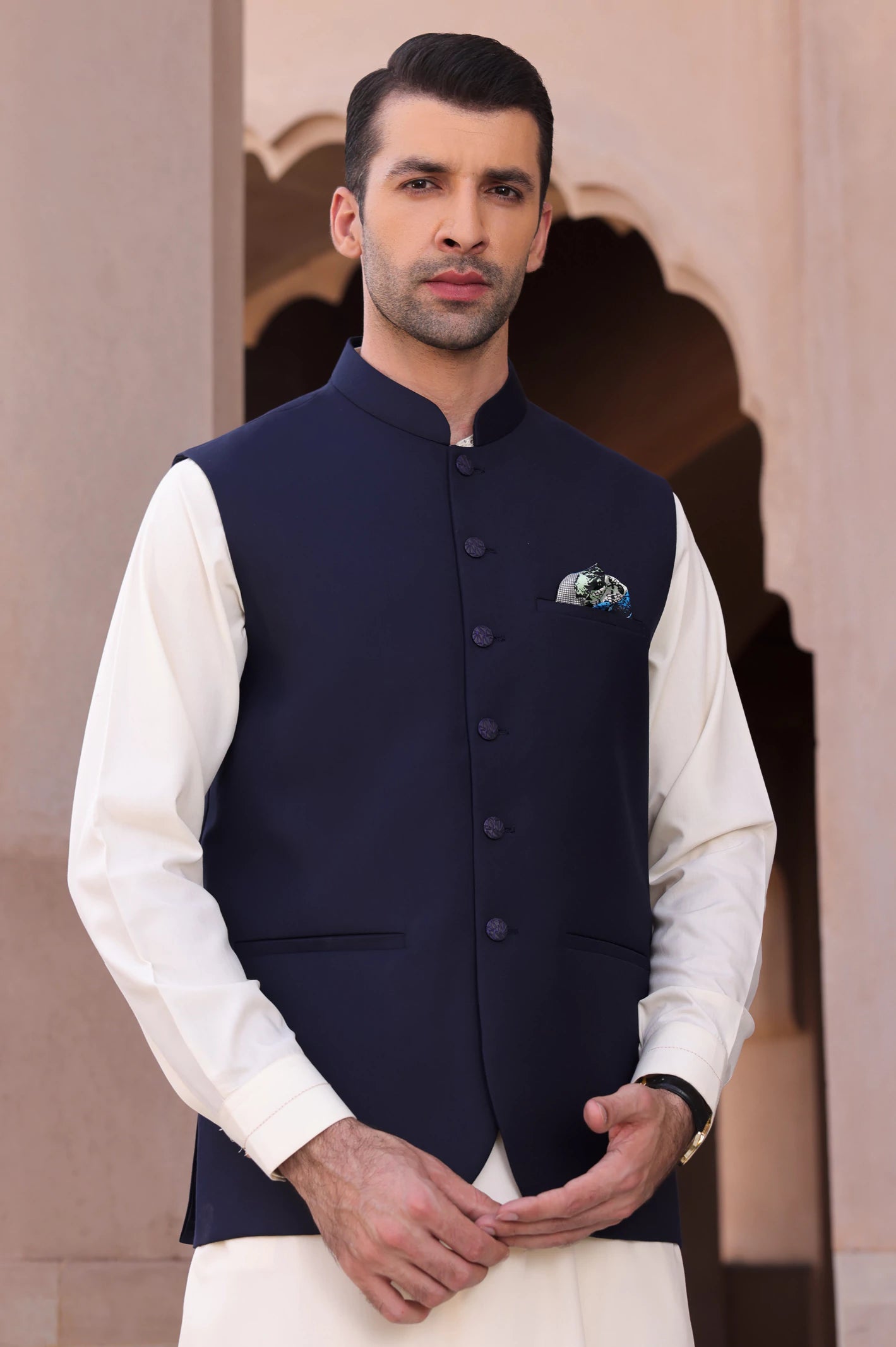Dark Blue Waistcoat - Image 2