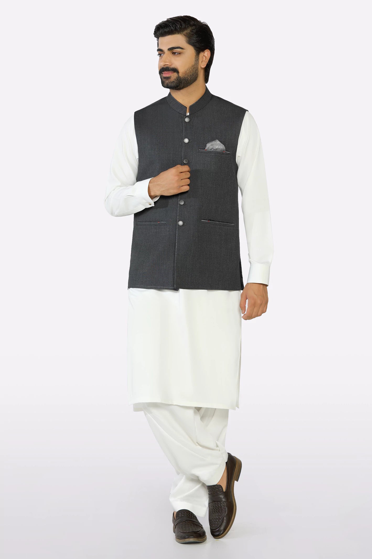 Dark Grey Waistcoat - Image 2
