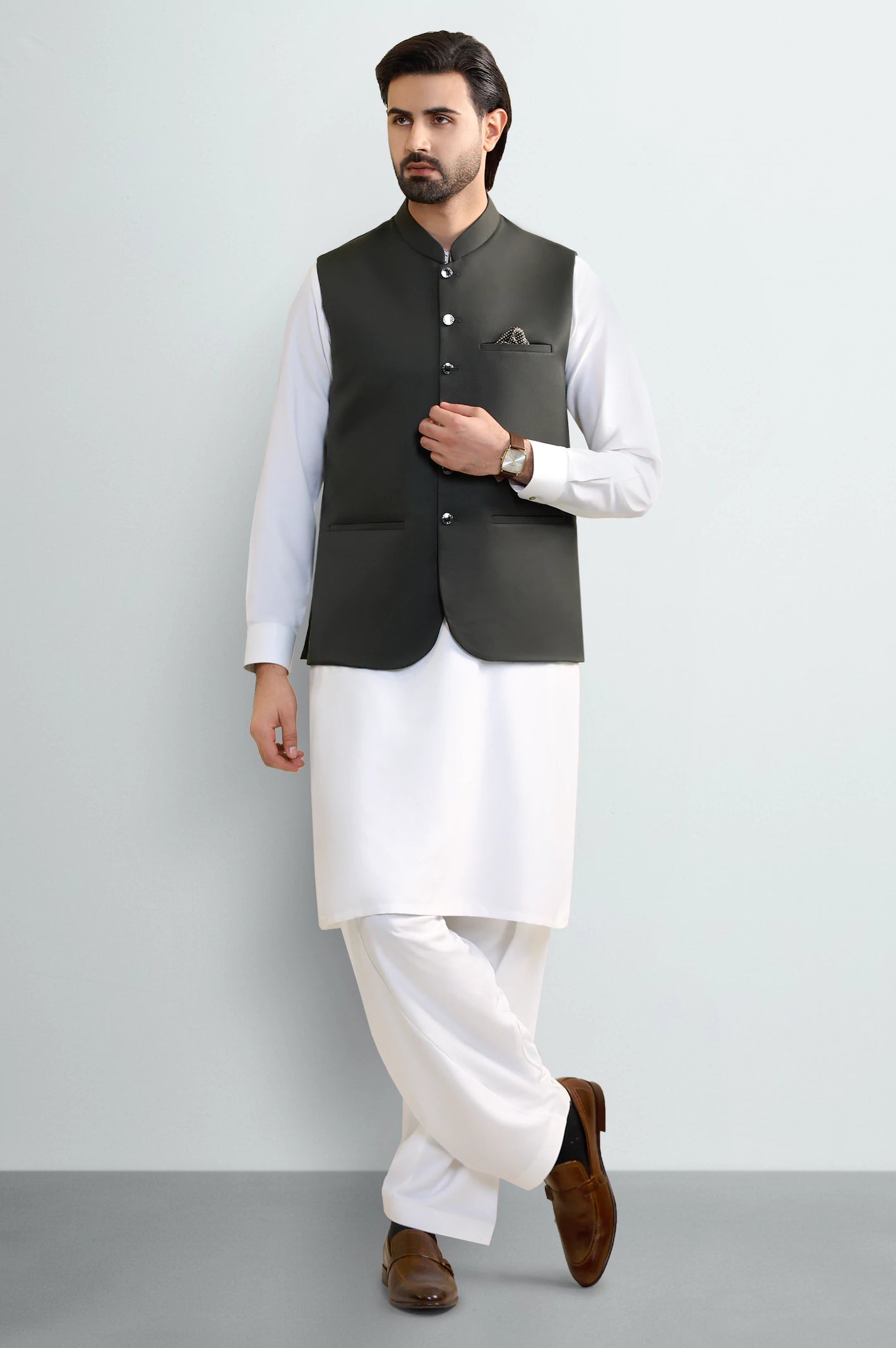 Olive Waistcoat - Image 2