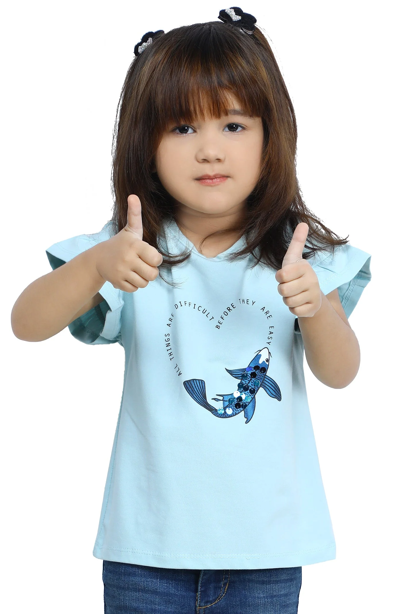 Girls T-Shirt In Aqua SKU: KGA-0269-AQUA