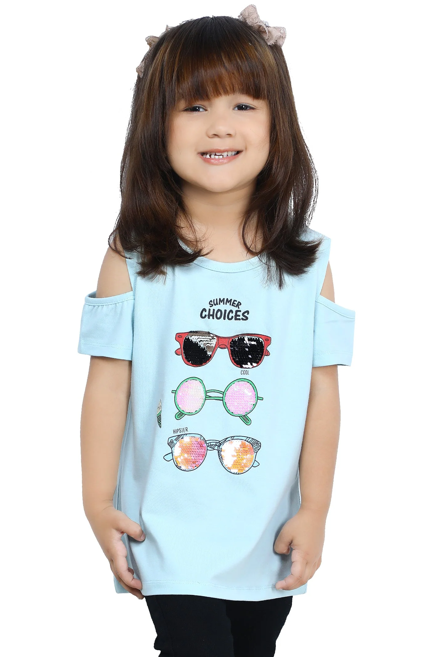 Girls T-Shirt In Aqua SKU: KGA-0270-AQUA