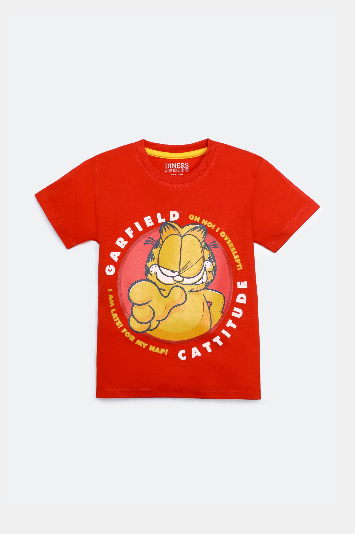 Red Garfield Graphic Printed T-Shirt