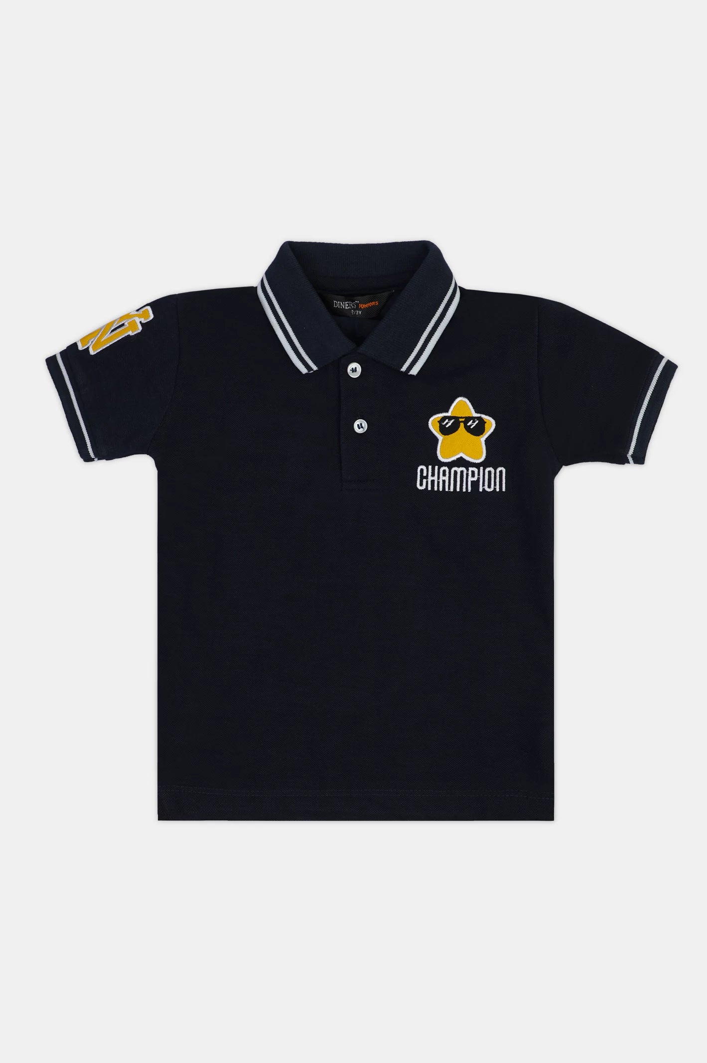 Navy Blue Graphic Polo