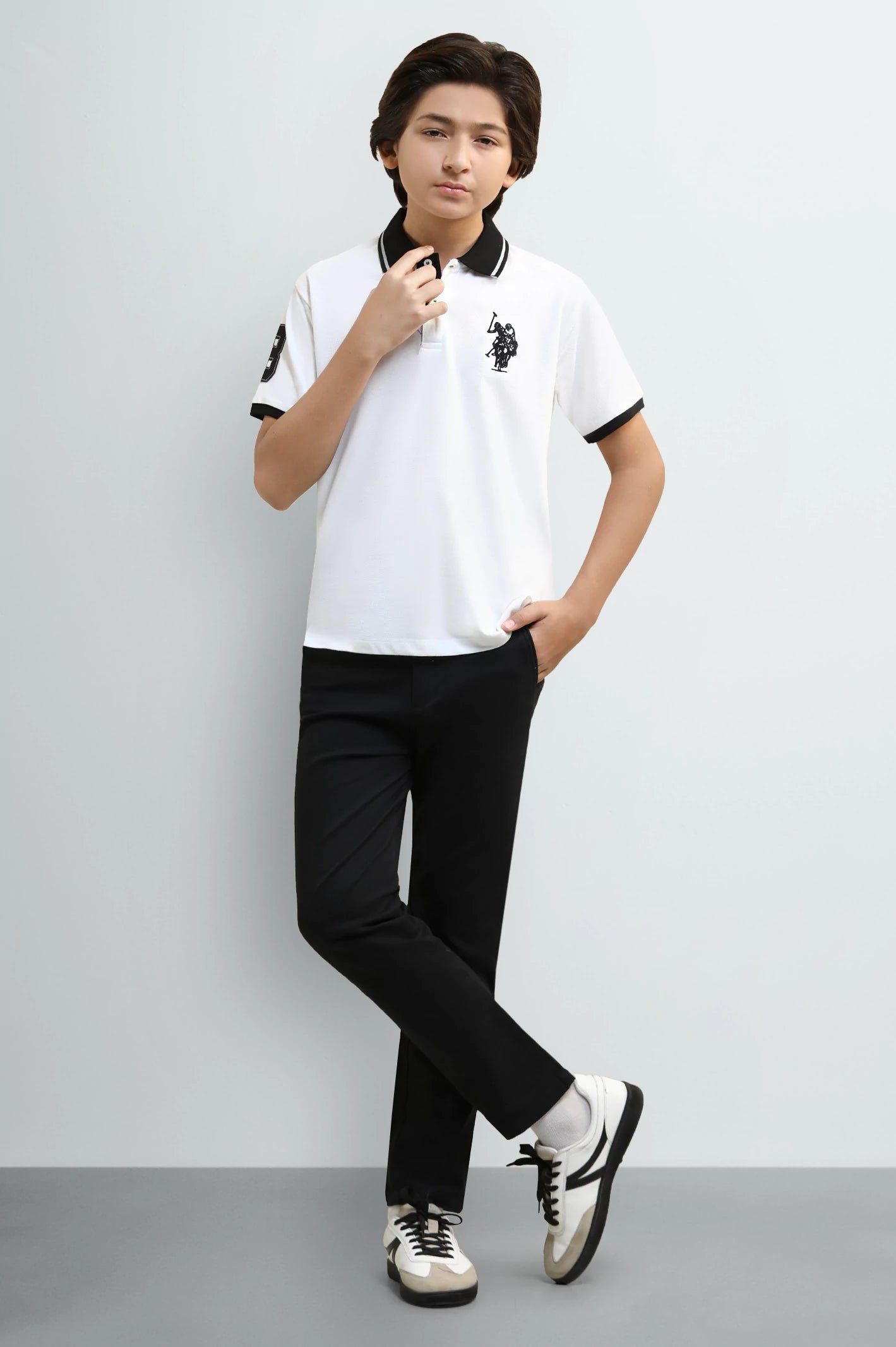 Boys White Polo Shirt - Image 2