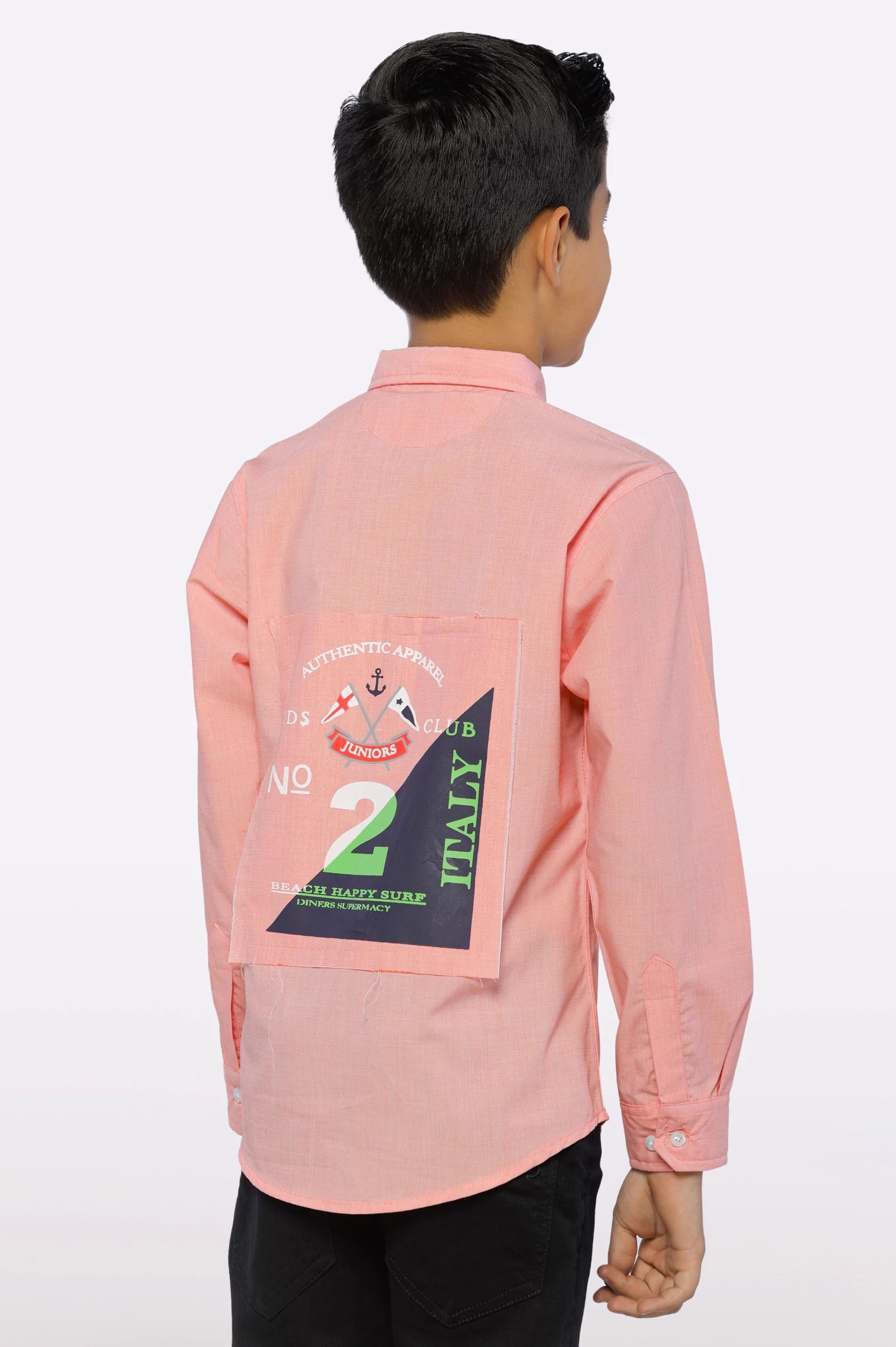 Pink Plain Boys Shirt - Image 3