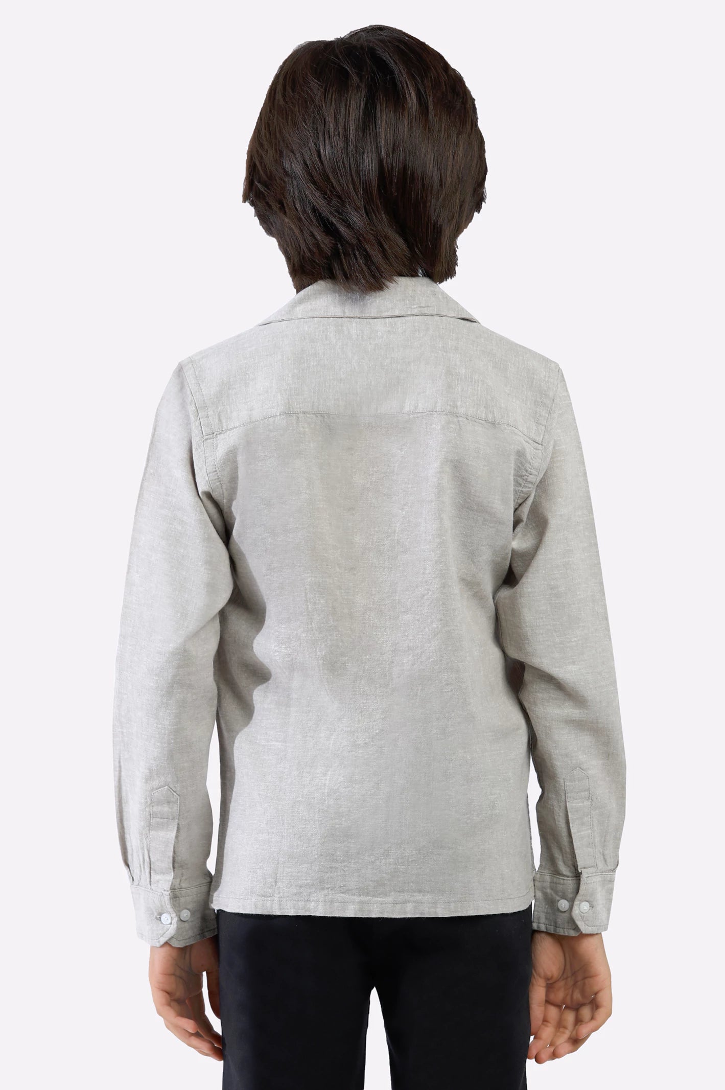 Grey Graphic Printed Casual Shirt - Image 3