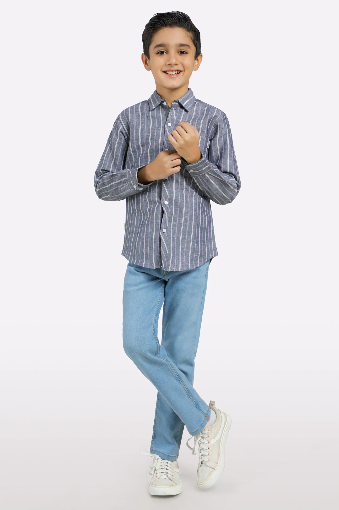 Black Striped Casual Shirt - Image 2