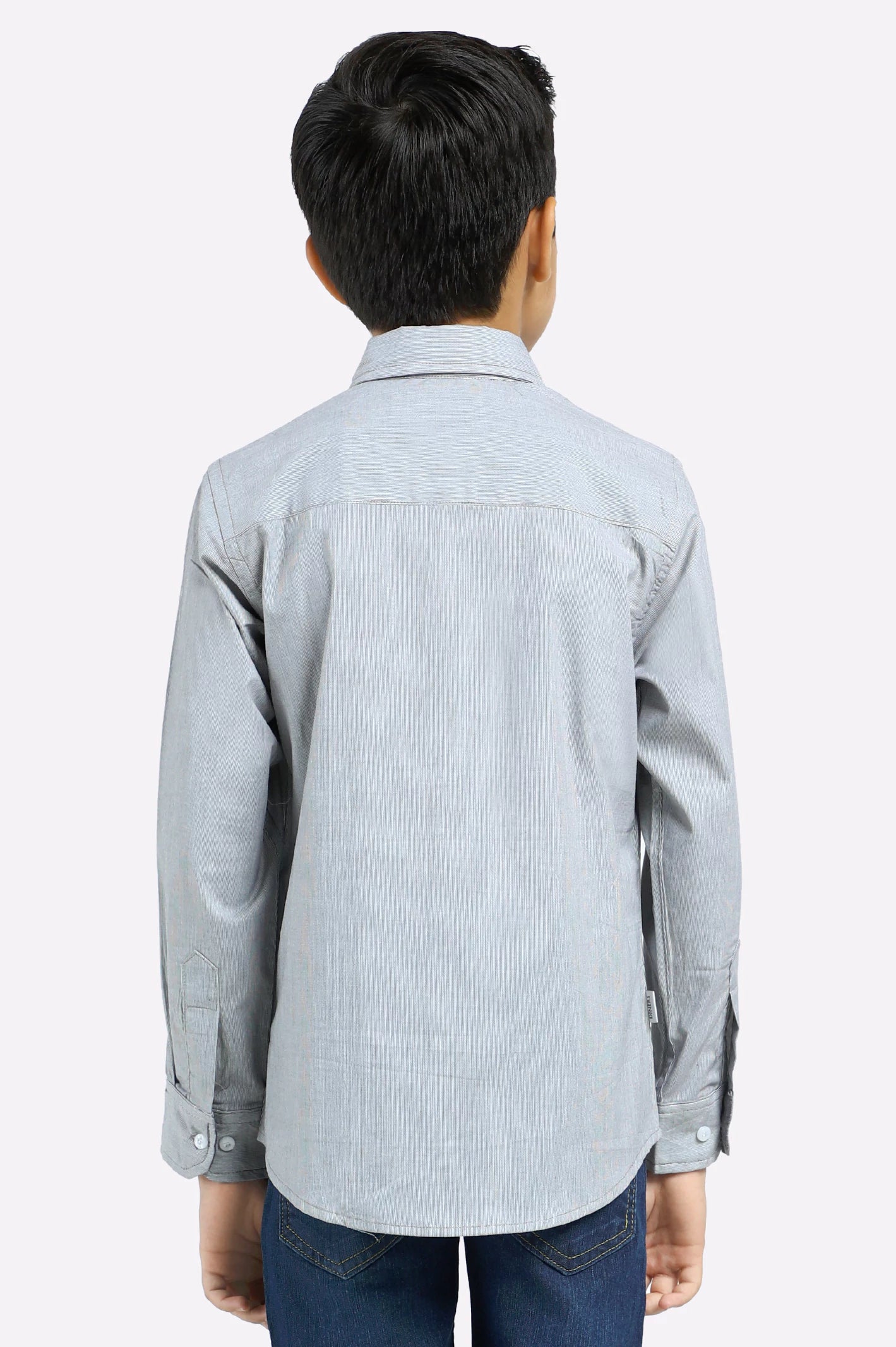Dark Grey Textured Casual Shirt - Image 3