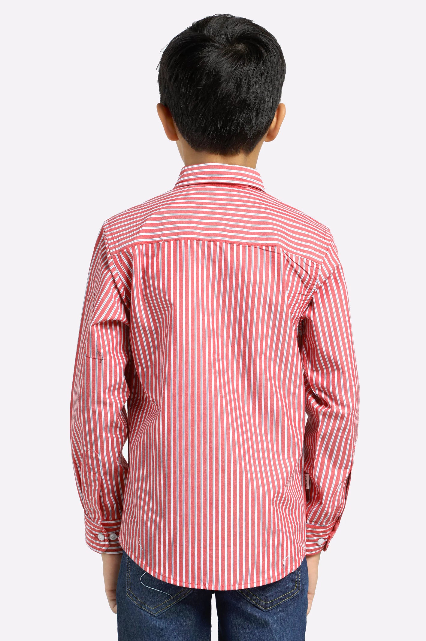 Red Stripe Casual Shirt - Image 3