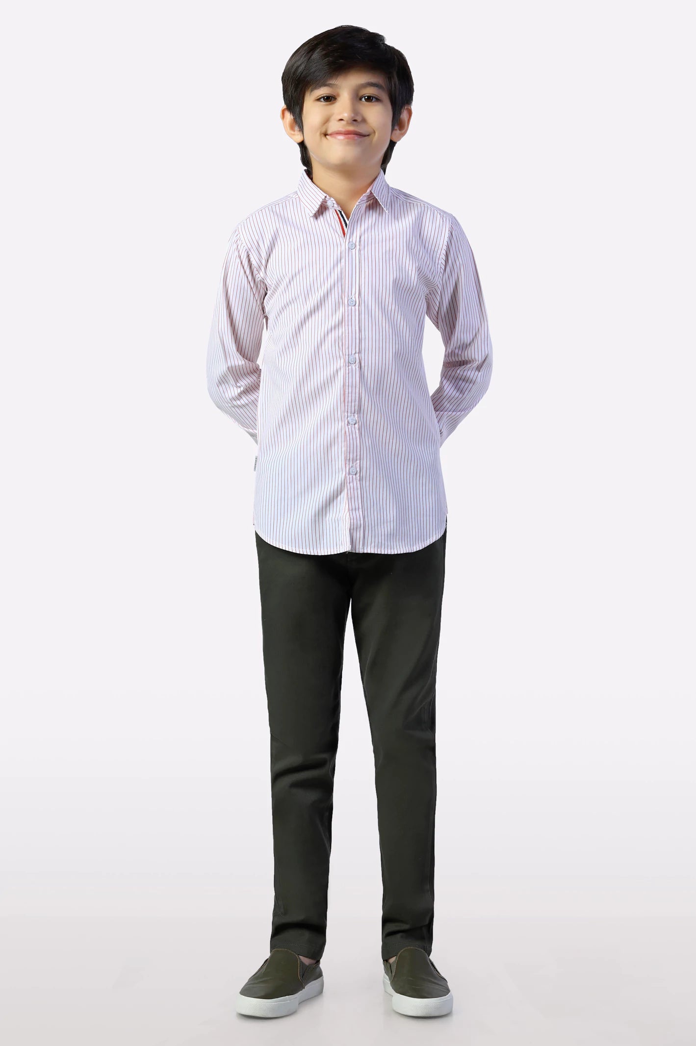 Red Pinstripes Casual Shirt - Image 2