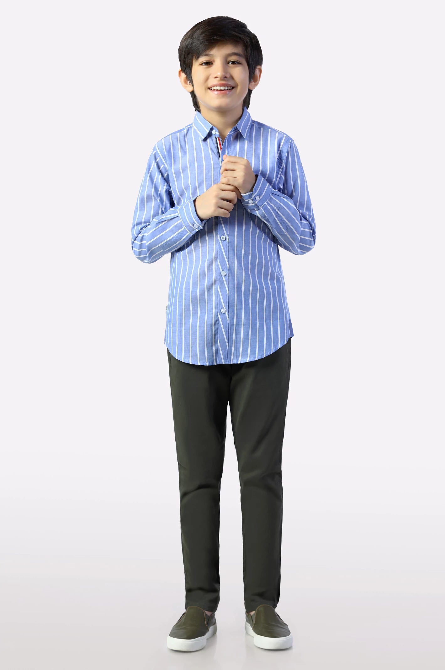 Light Blue Pinstripes Casual Shirt - Image 2