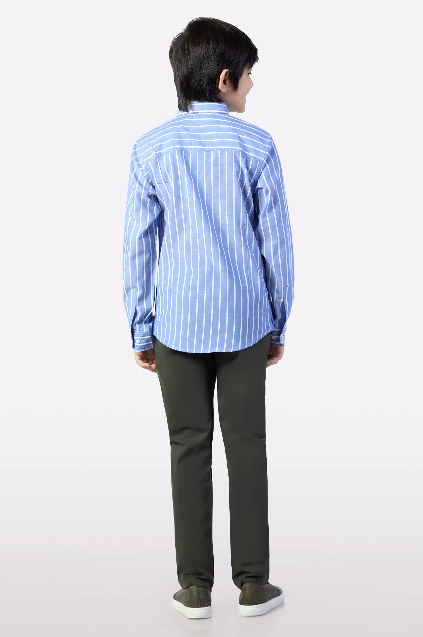 Light Blue Pinstripes Casual Shirt - Image 3