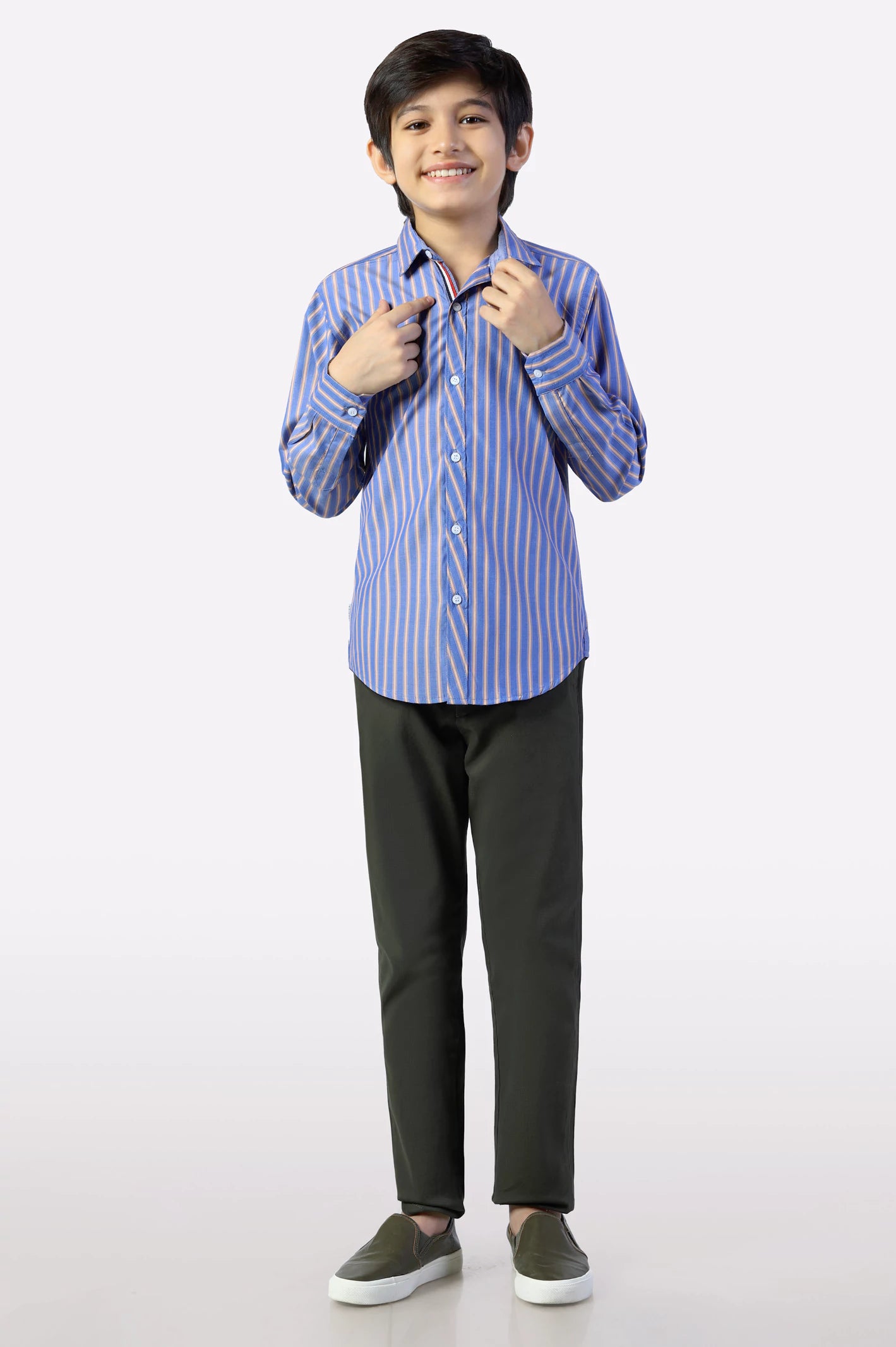 Medium Blue Stripes Casual Shirt - Image 2