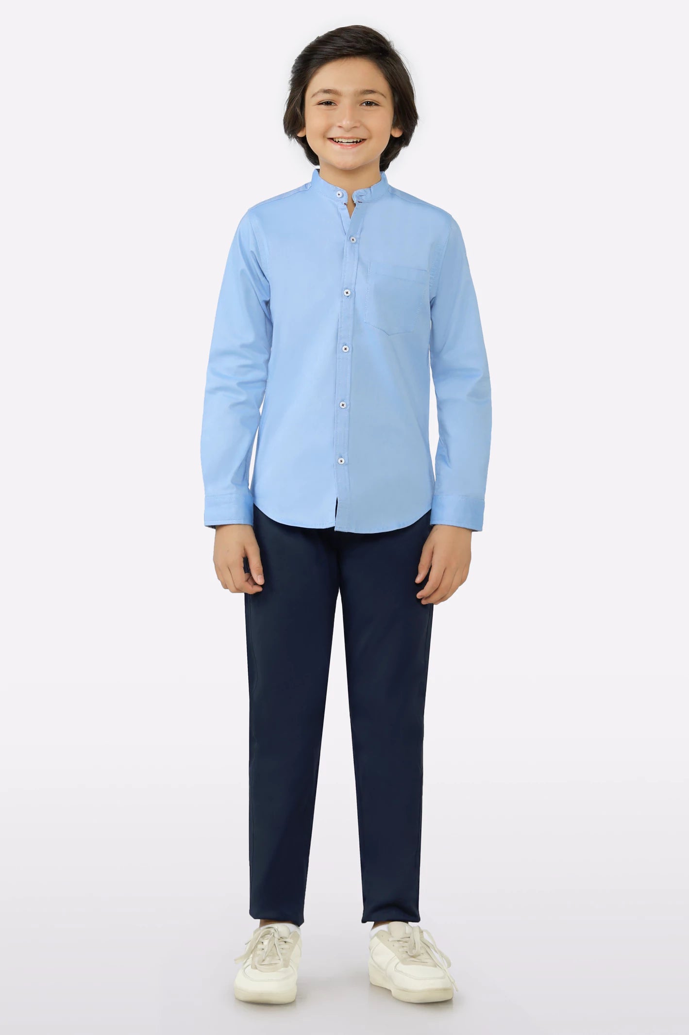 Light Blue Textured Casual Shirt - Image 2
