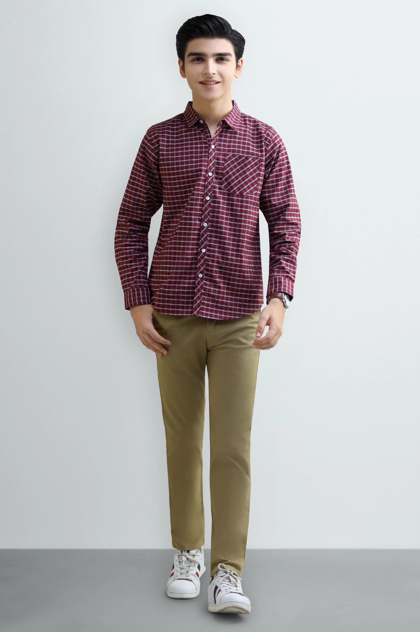 Gingham Check Boys Casual Shirt - Image 2