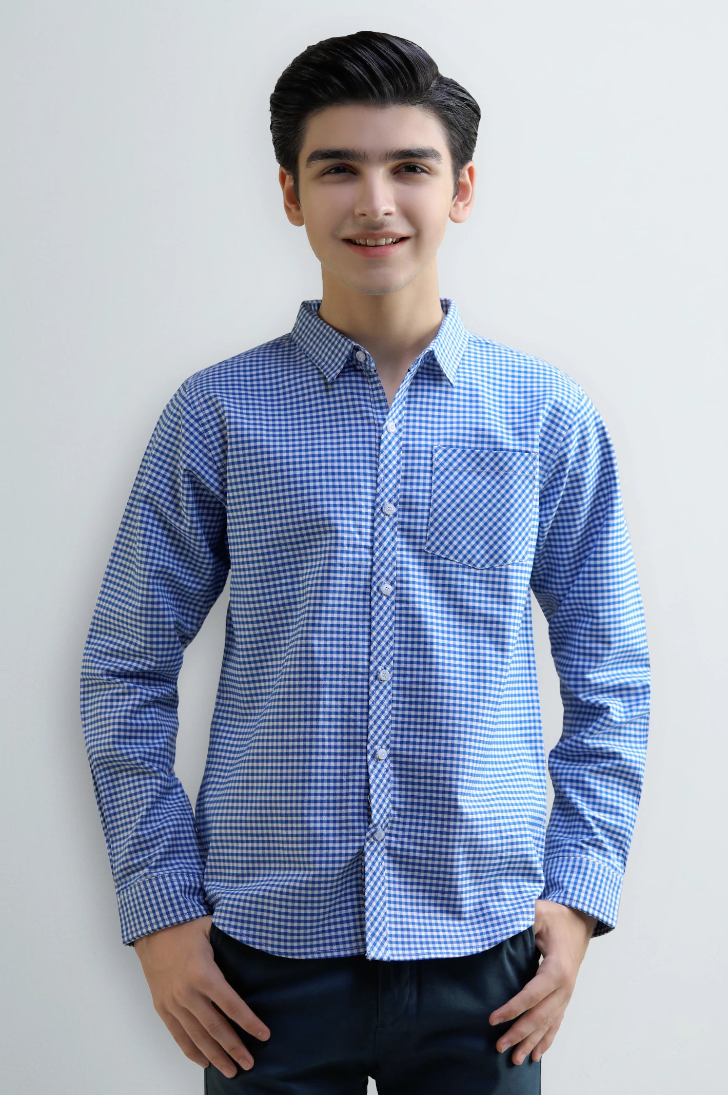 Mini-Check Boys Casual Shirt