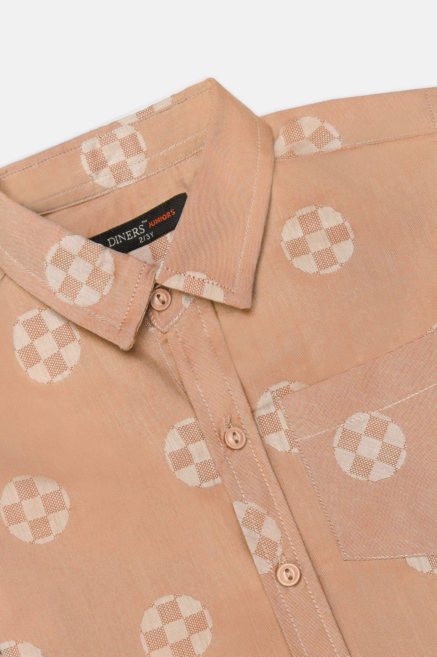Light Orange Printed Casual Shirt - Image 2