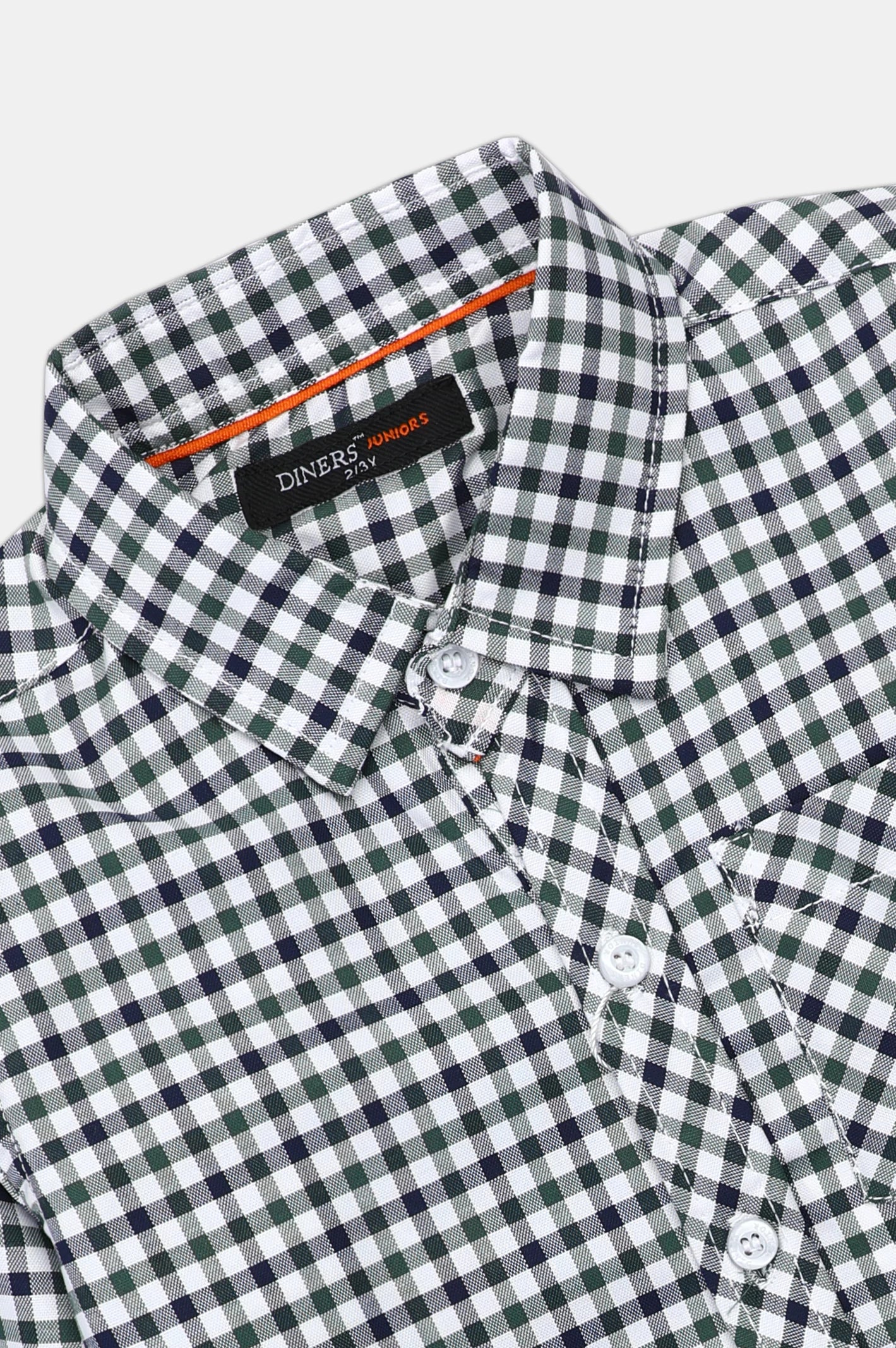 Green Casual Check Boy Shirt - Image 2
