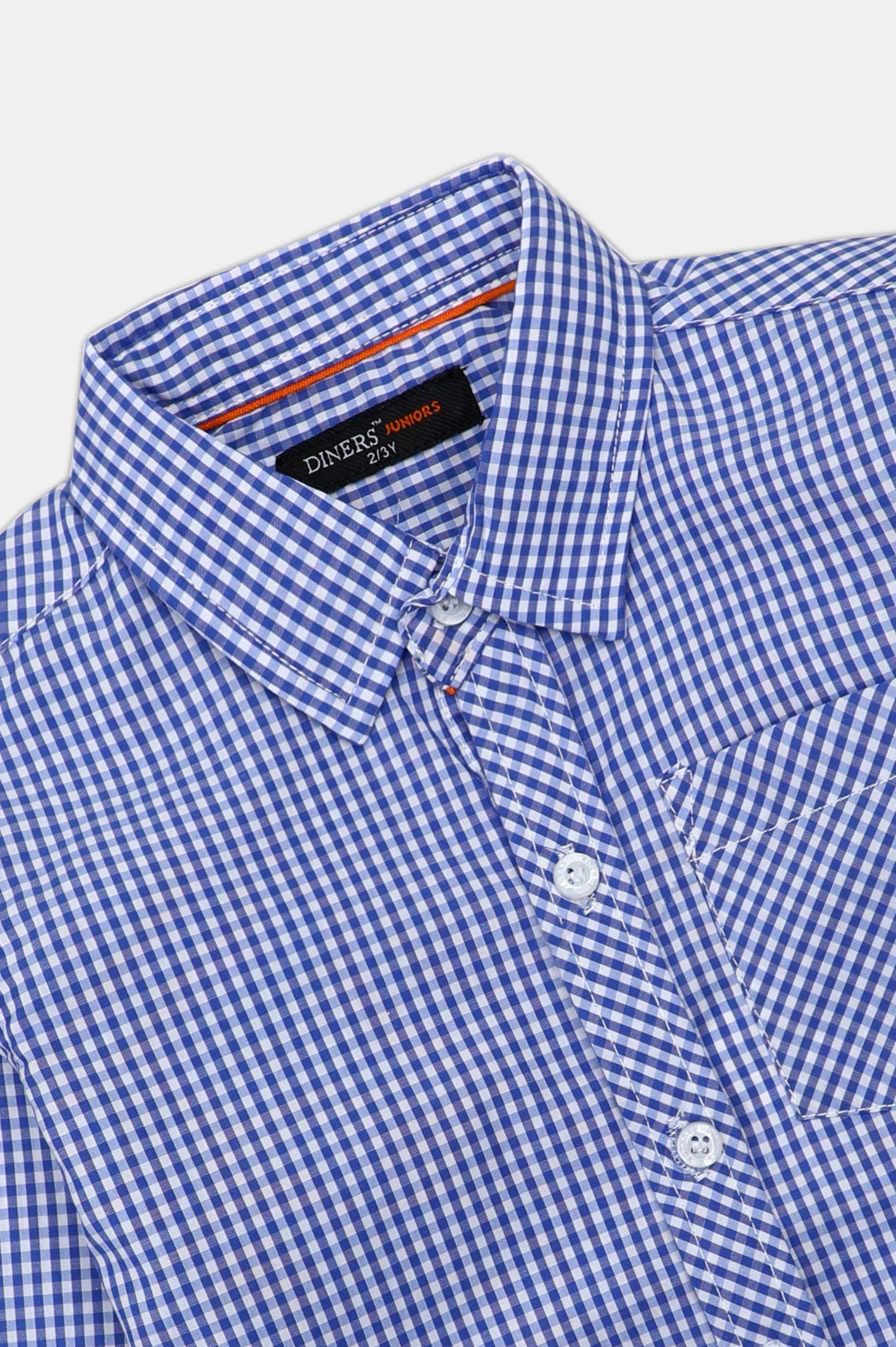 Royal Blue Mini-Check Casual Shirt - Image 2