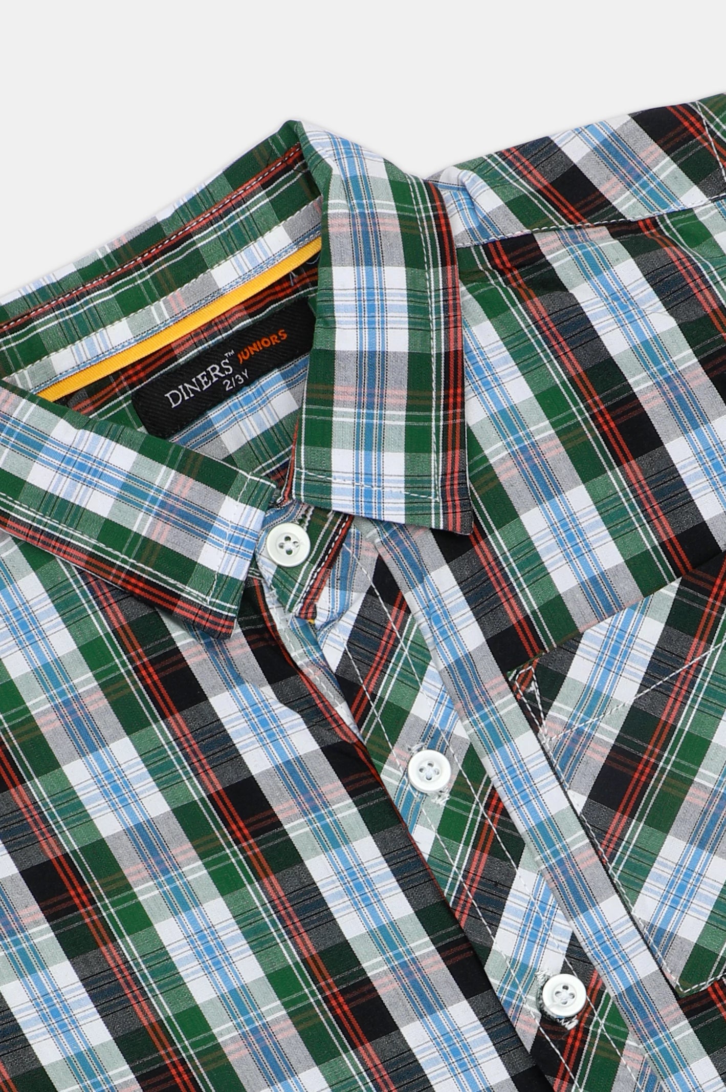 Green Check Boys Casual Shirt - Image 2