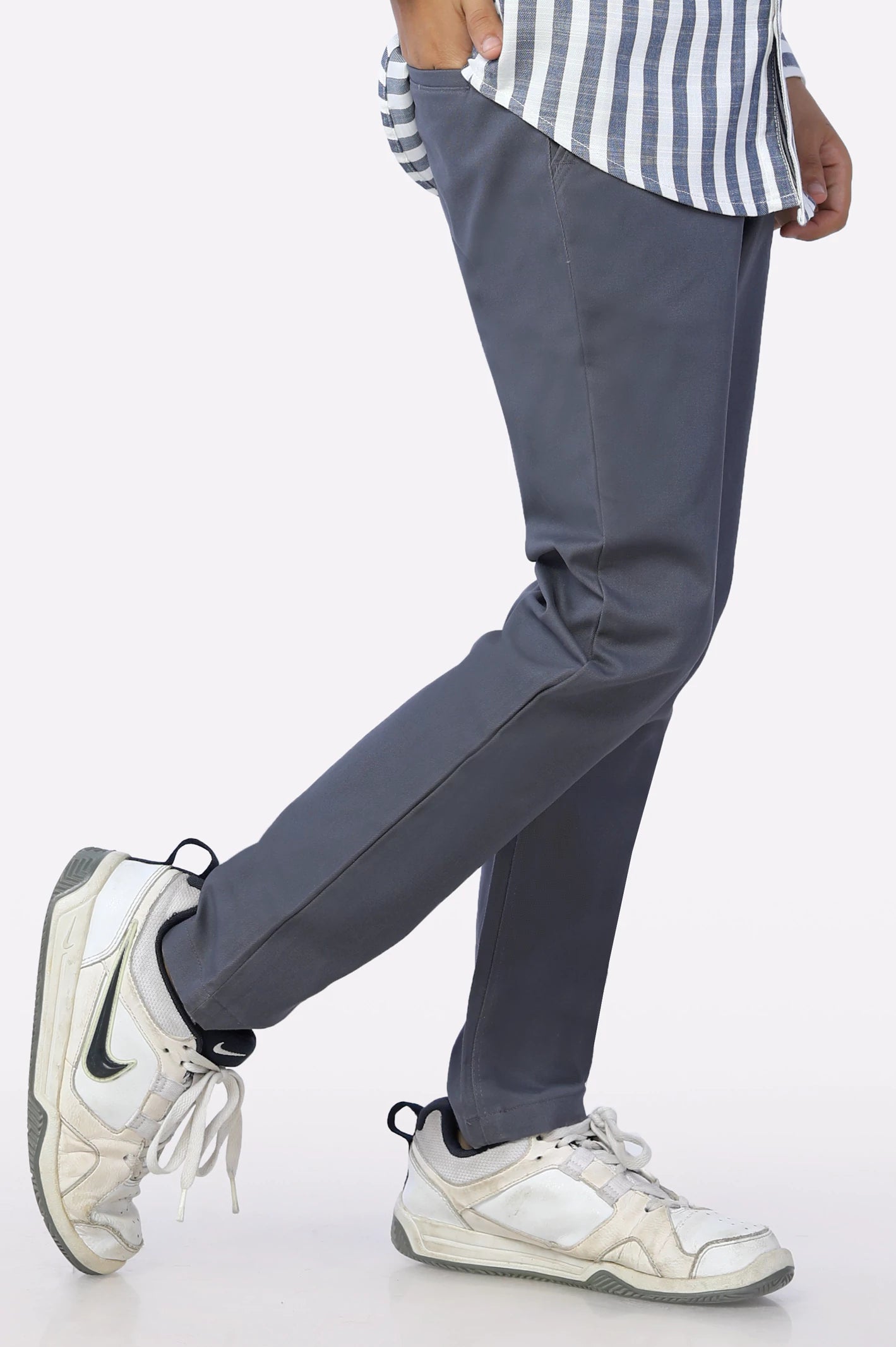 Grey Cotton Chino - Image 2