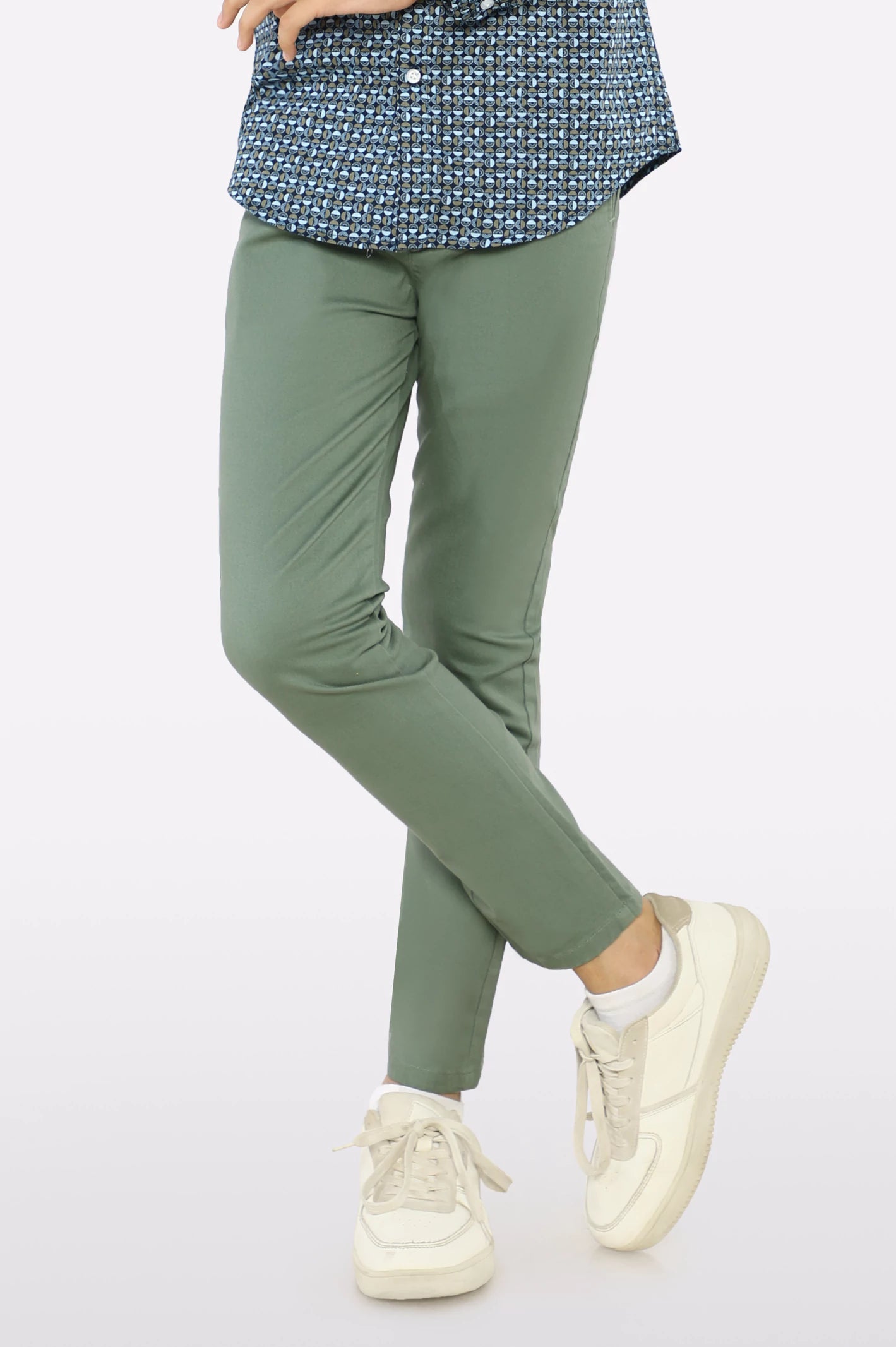 Olive Chino Pants For Boys