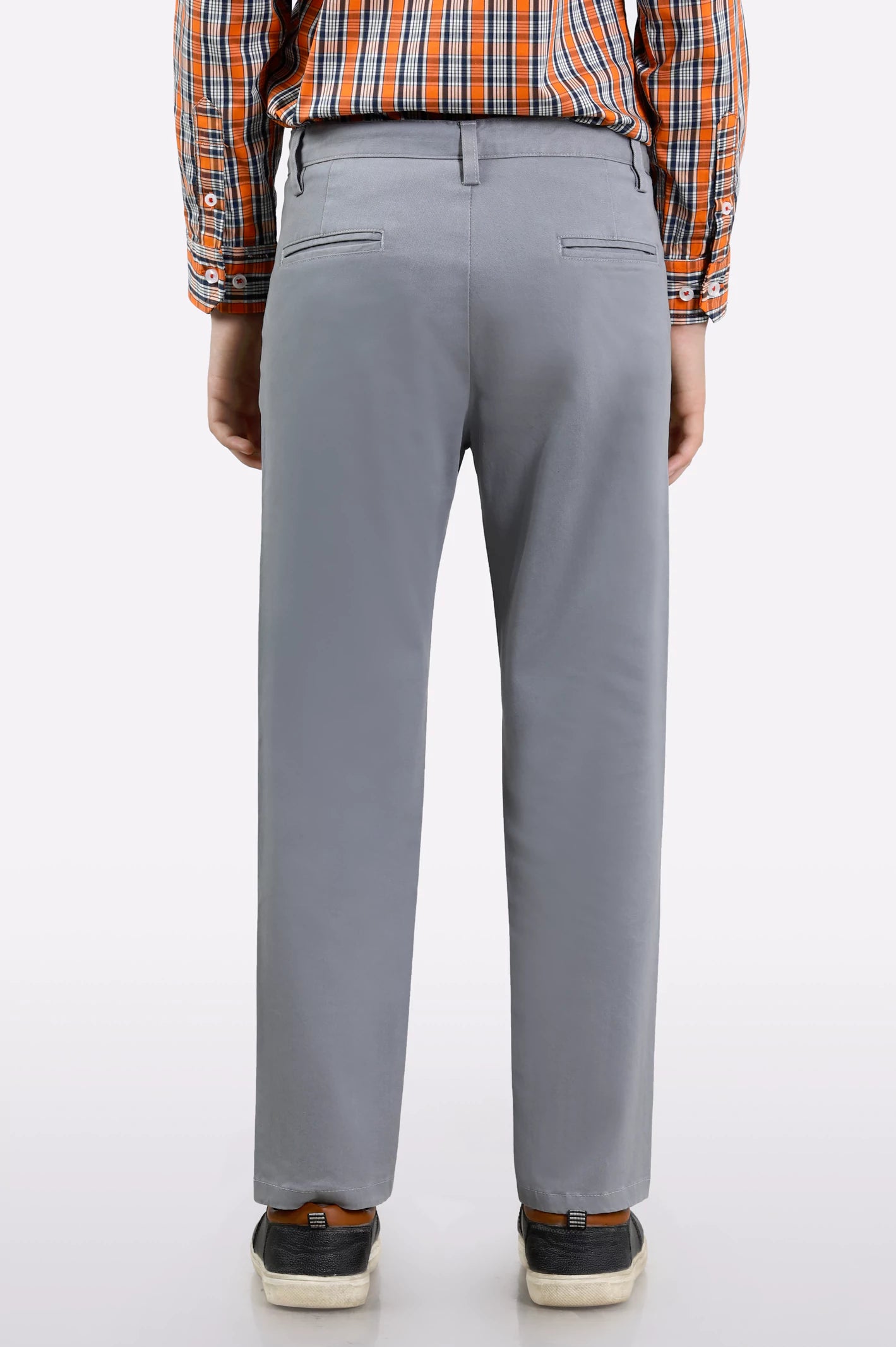 Grey Cotton Chinos For Boys - Image 3