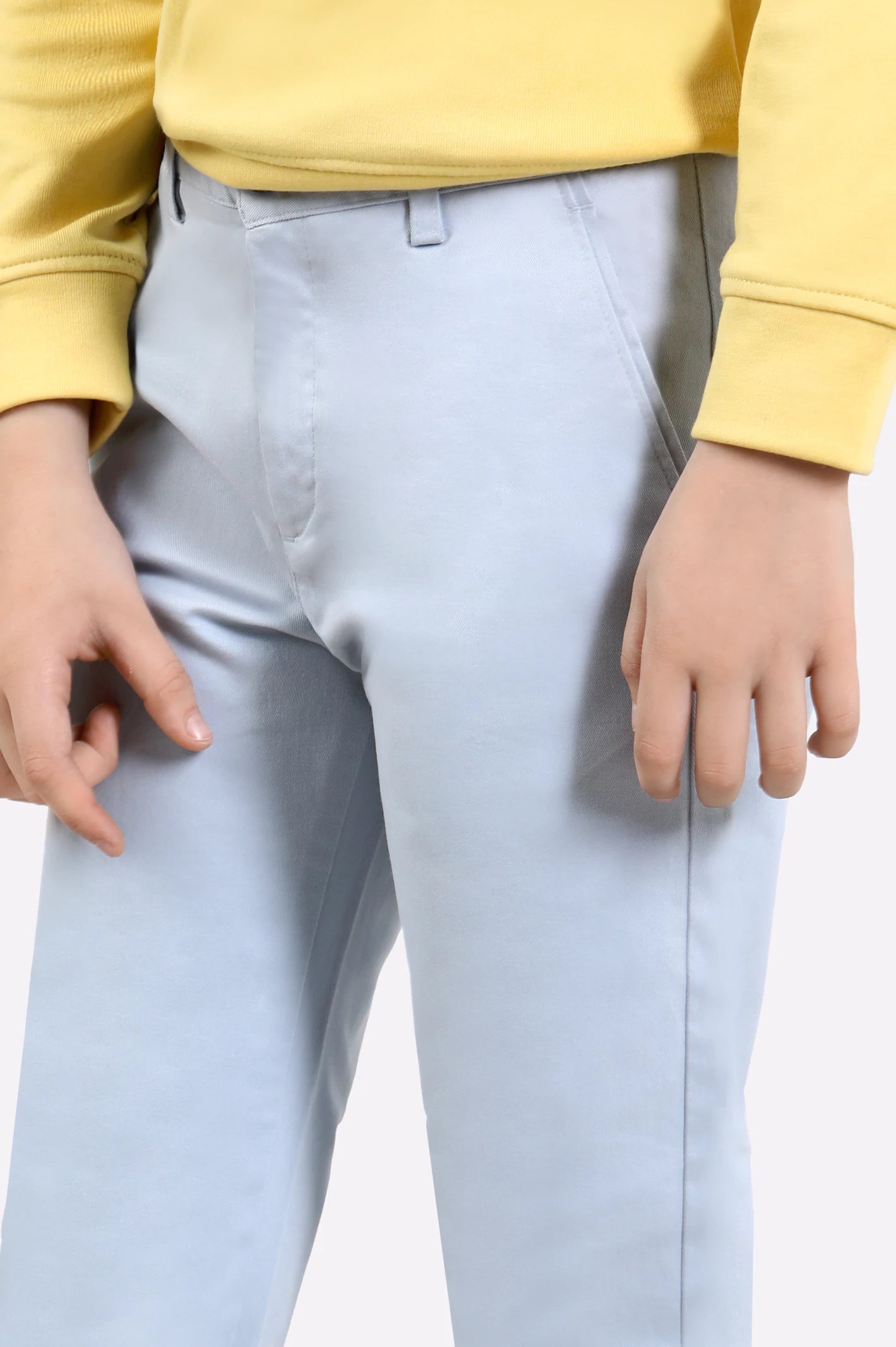 Silver Cotton Chino For Boys - Image 2