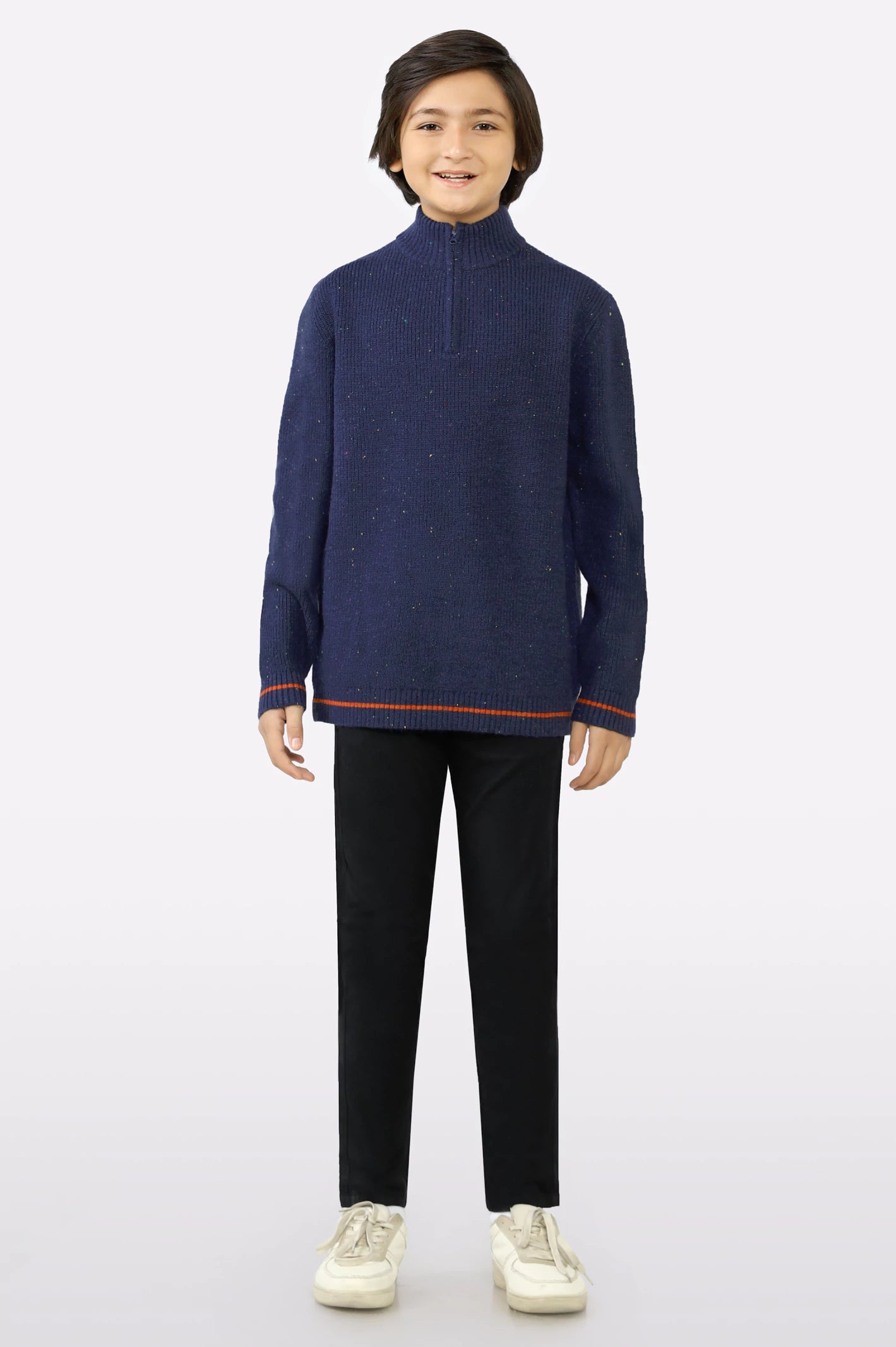 Navy Blue Knitted Boys Sweaters - Image 2
