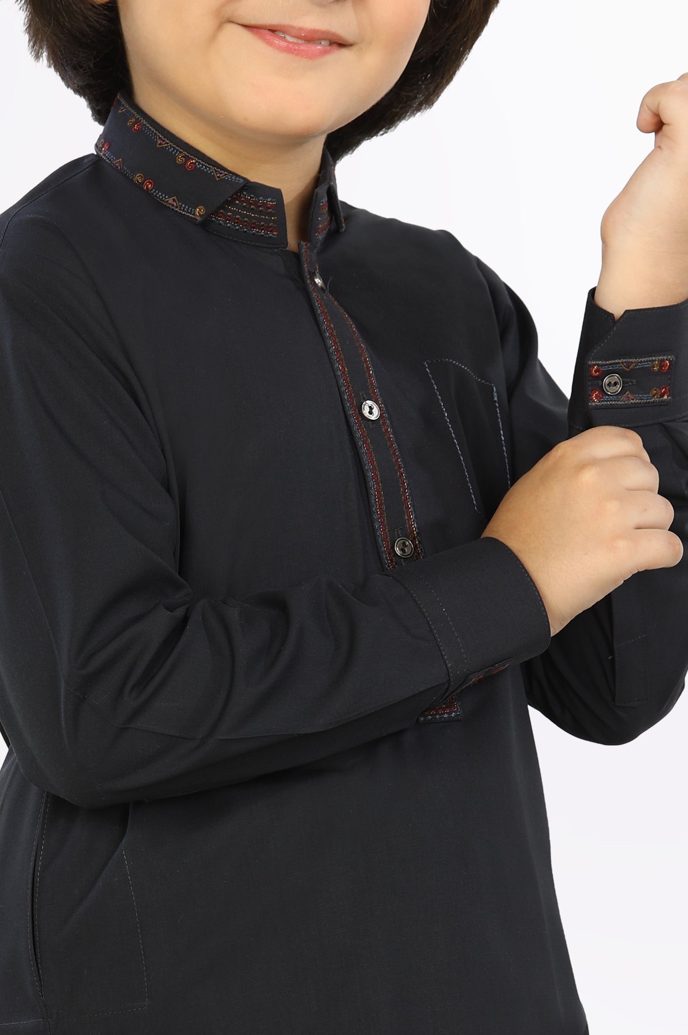Dark Grey Boys Shalwar Suit - Image 3