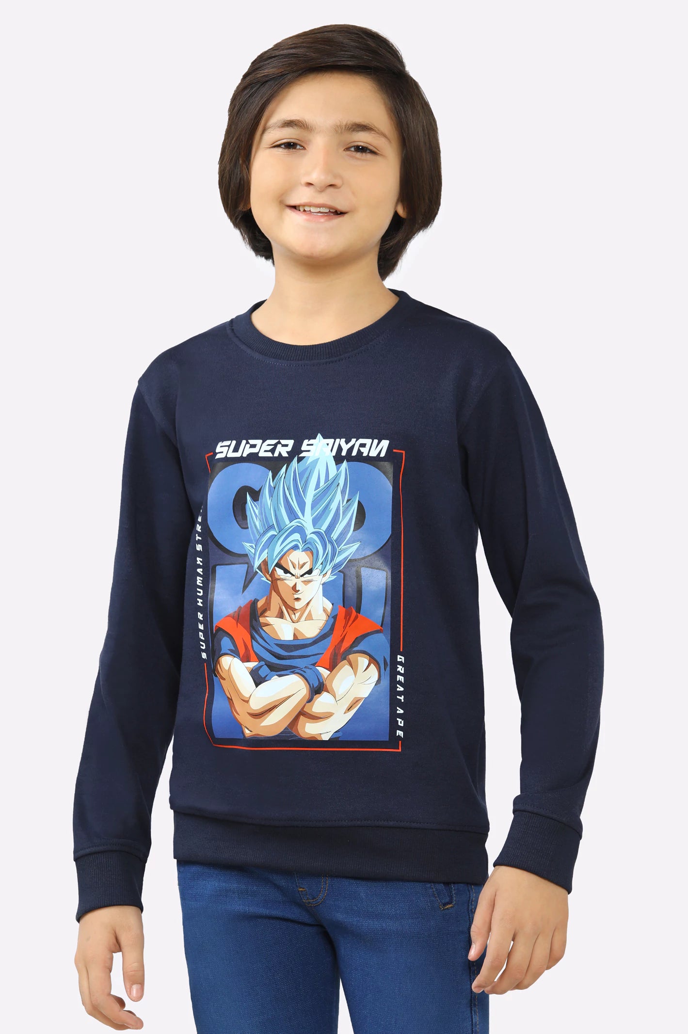 Goku Graphic Print Boys Sweatshirt