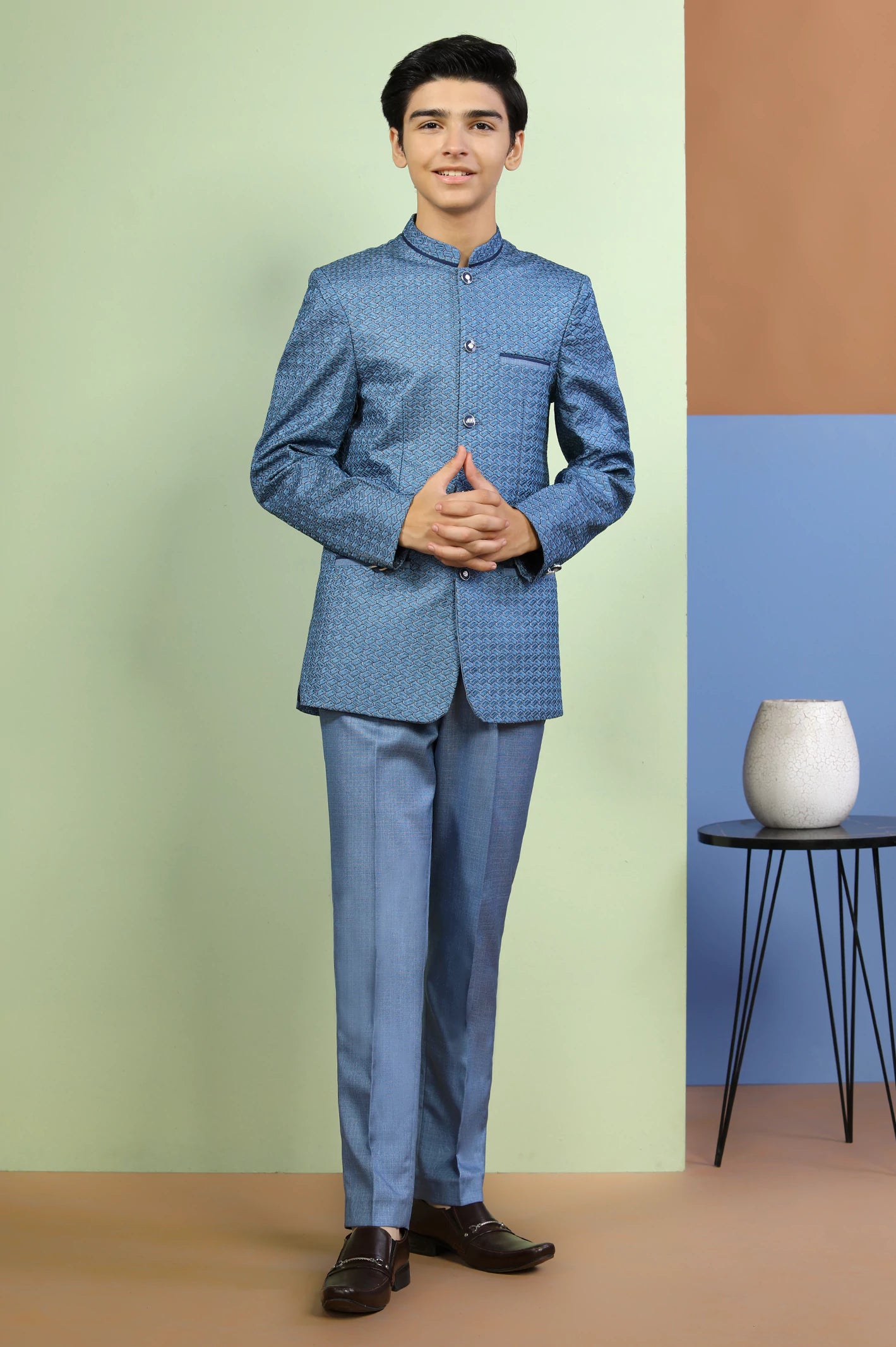 Light Blue Boys Prince Suit