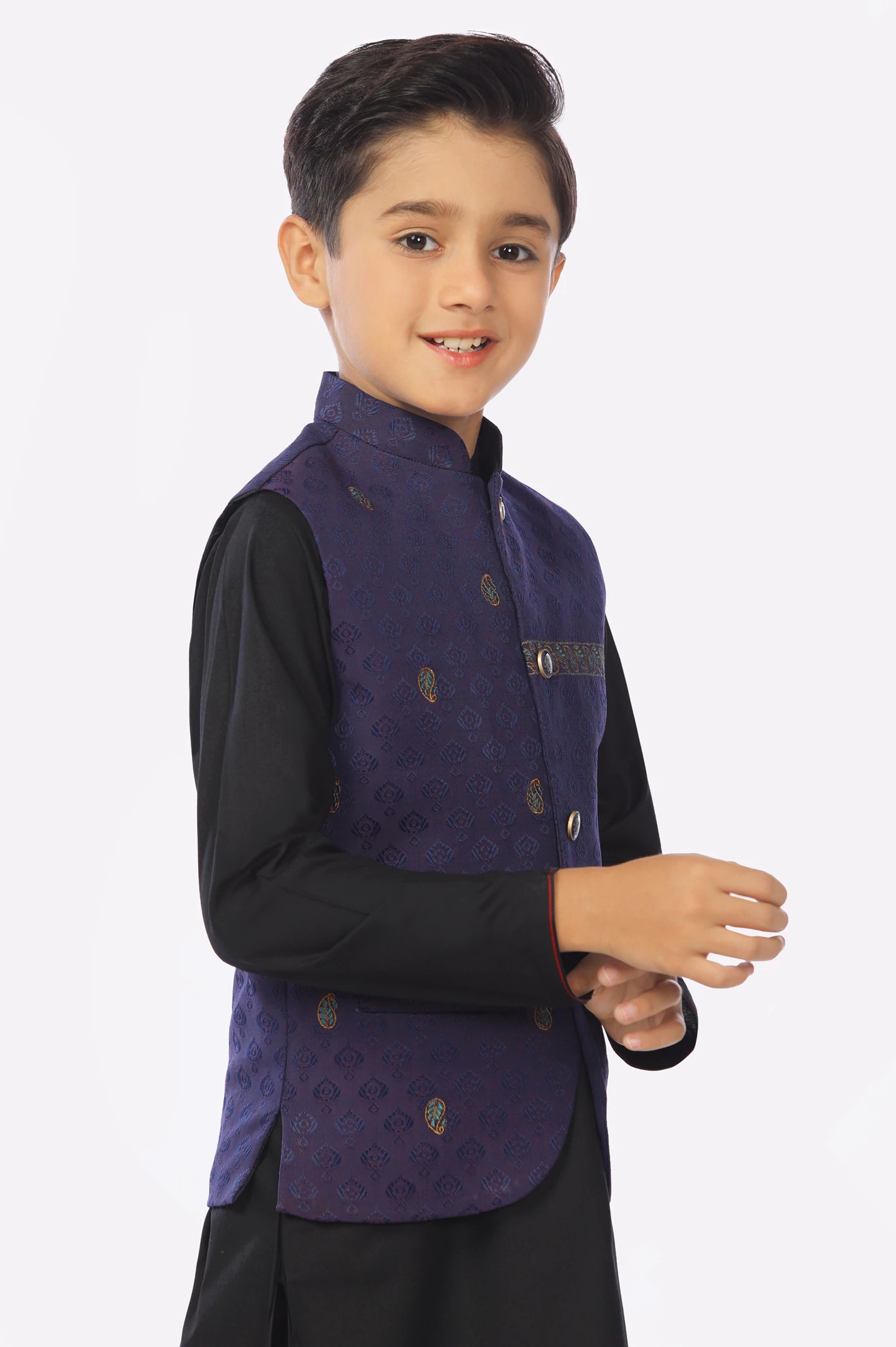 Boys Purple Waistcoat - Image 3