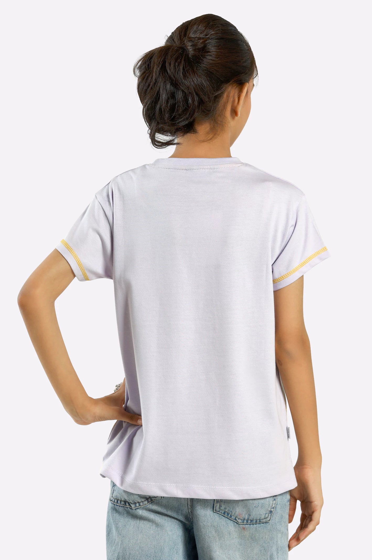 Lilac Graphic Print Girls T-Shirt - Image 3