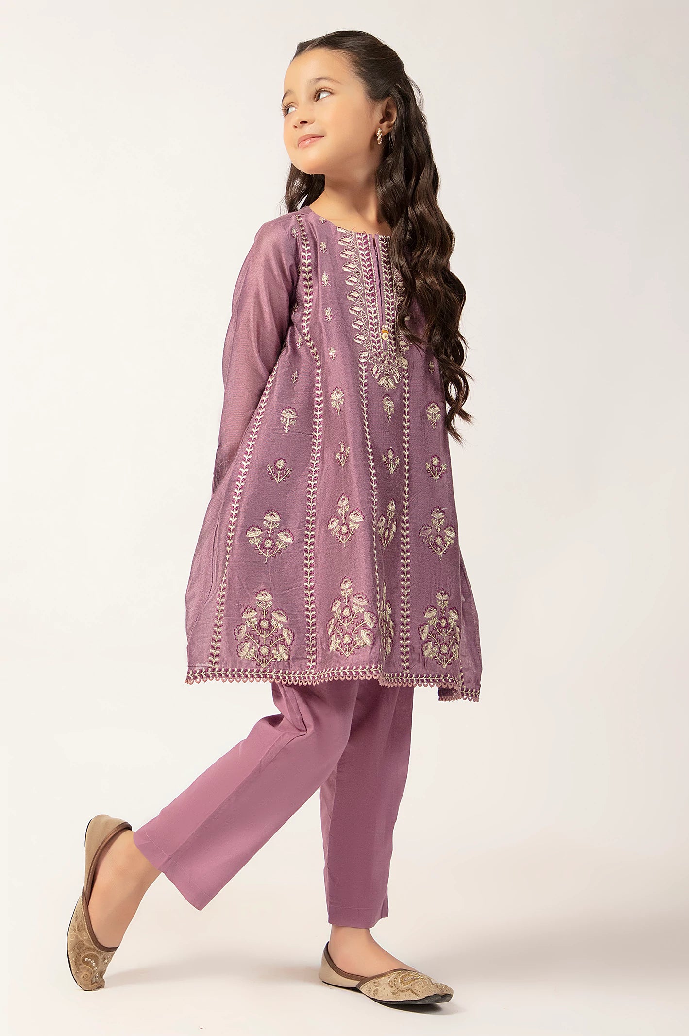 Purple Embroidered Girls 2PC - Image 3