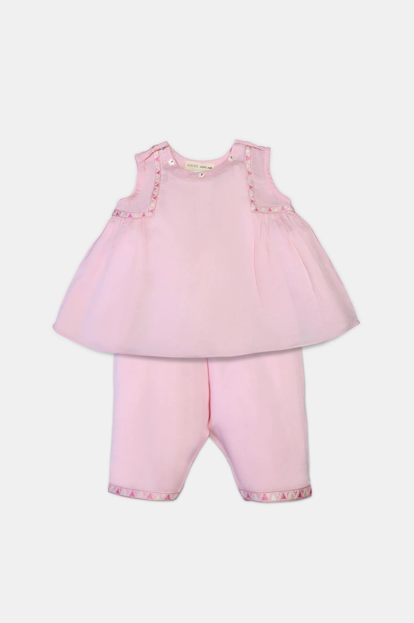 Light Pink Embroidered Infant 2PC