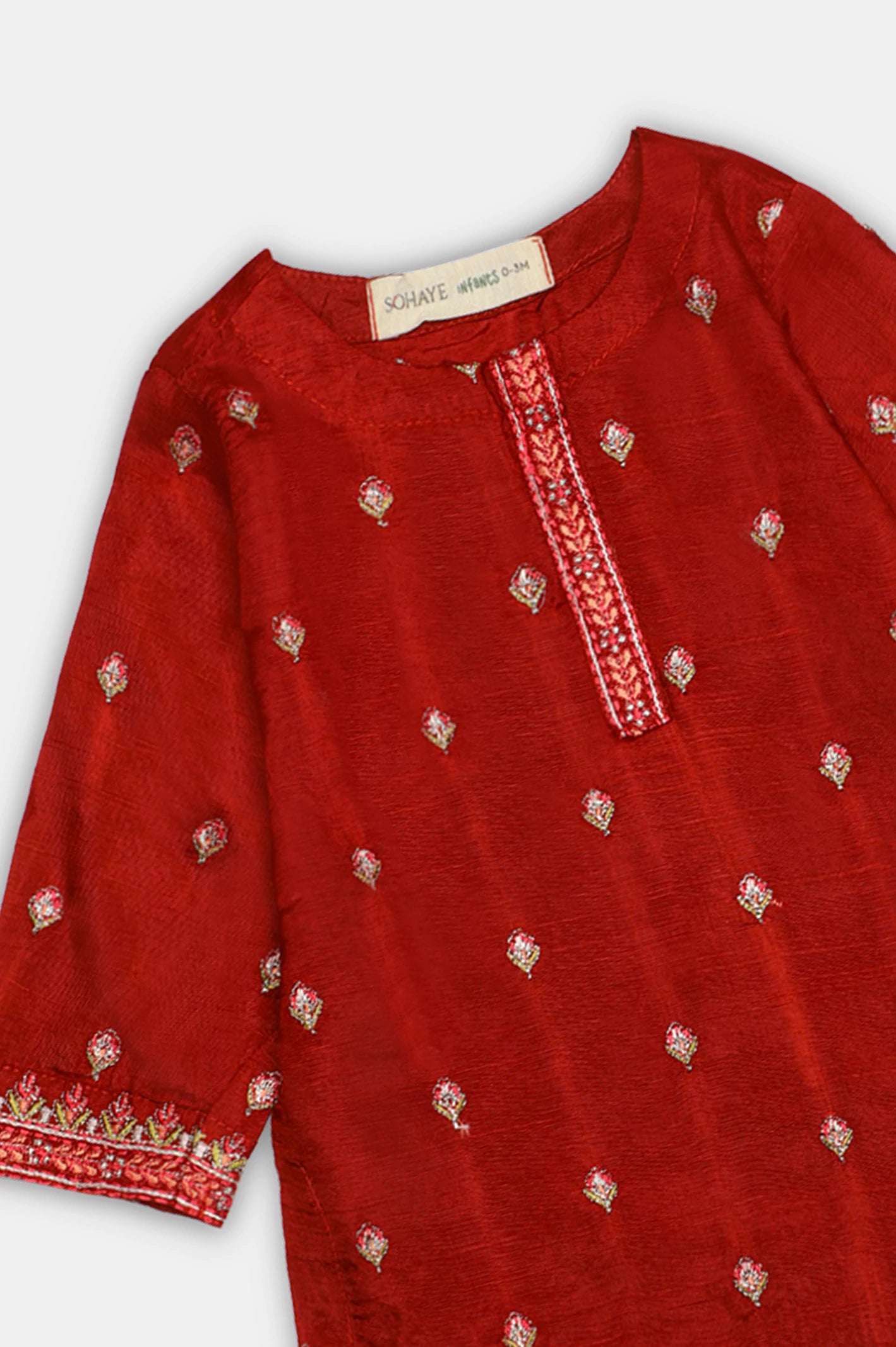 Red Embroidered Infant 2PC - Image 2