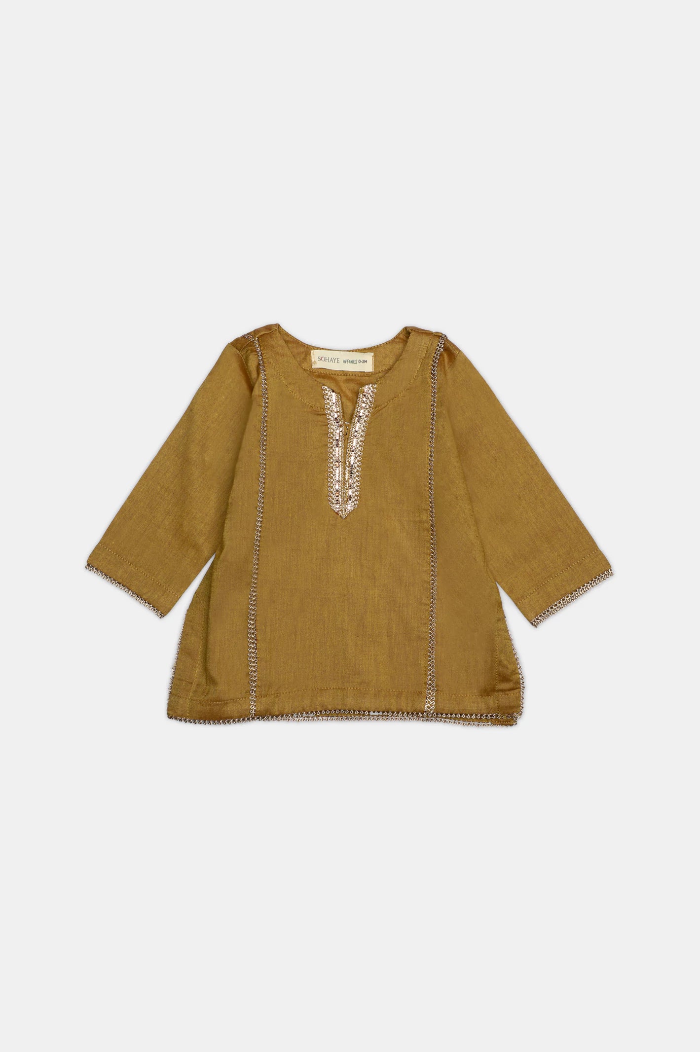 Mustard Embroidered Infant 2PC - Image 2