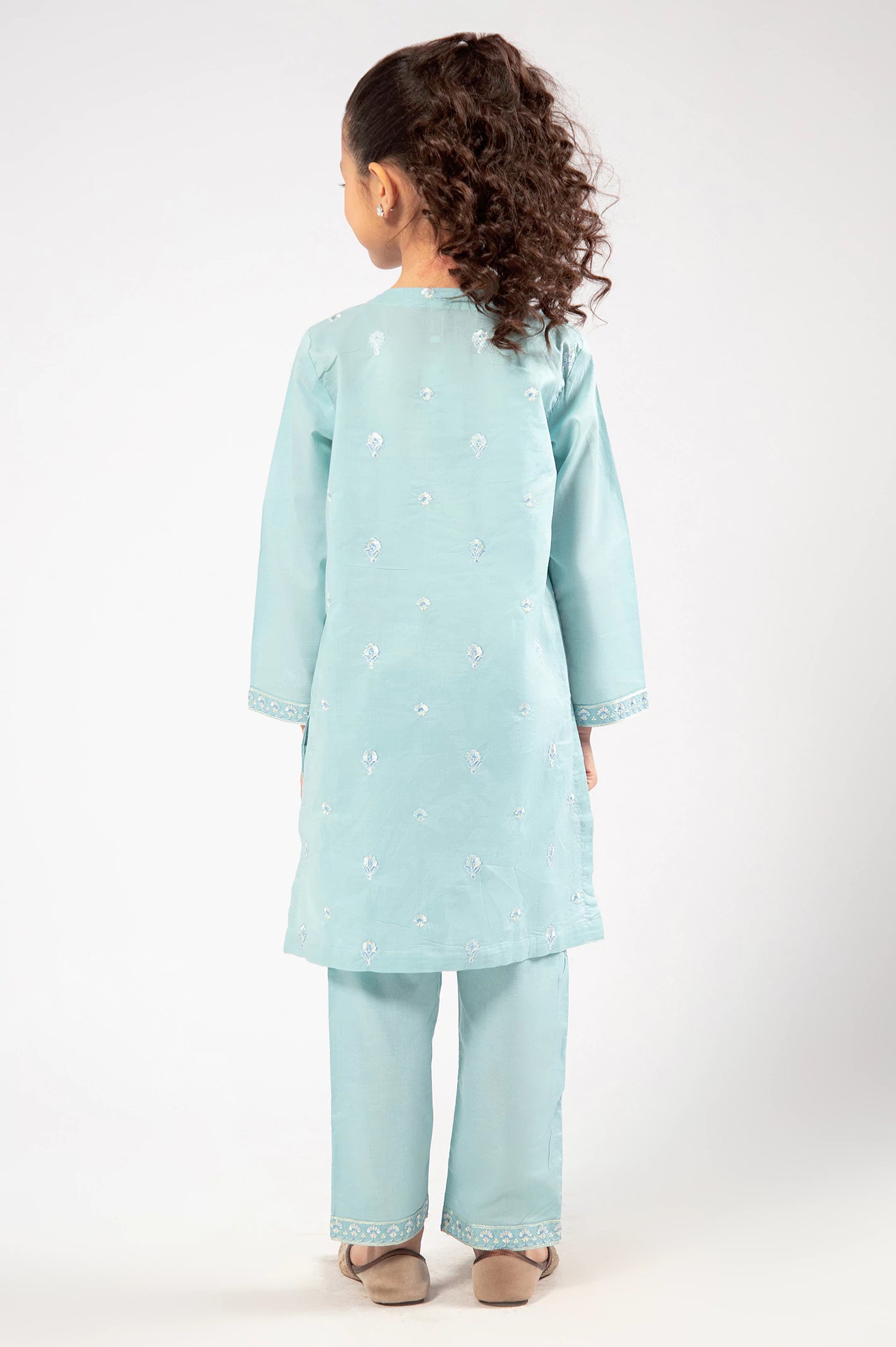 Blue Embroidered Girls 2PC - Image 4