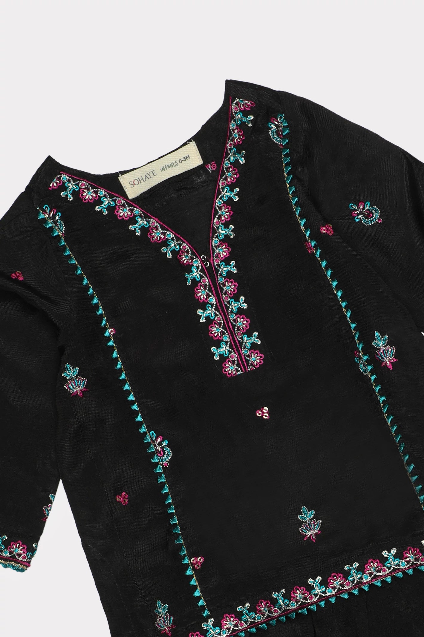 Black Embroidered Infant 2PC - Image 2